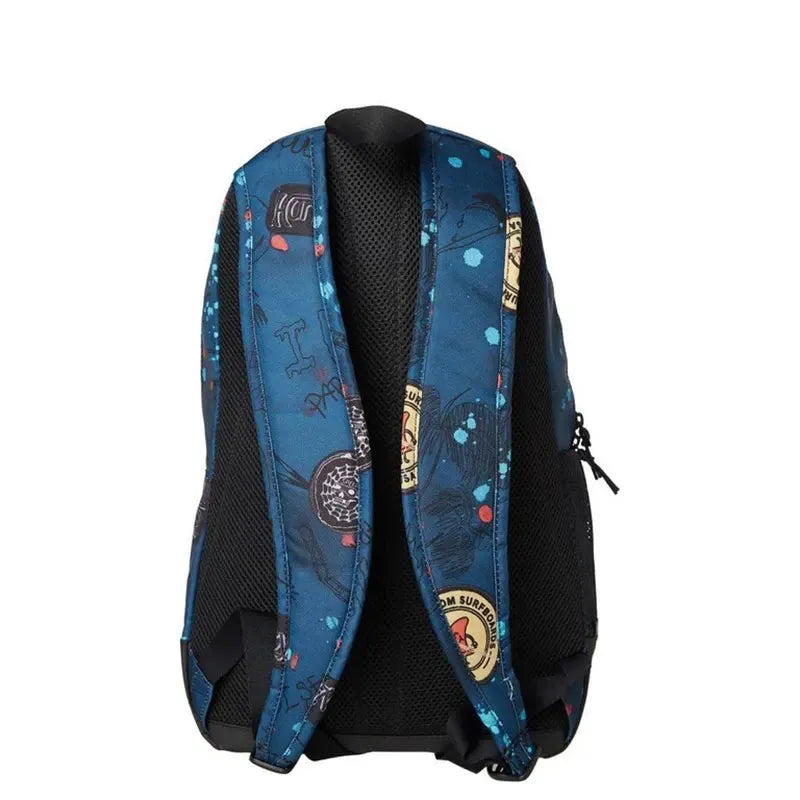 Hurley Blockade II Scribble Blue Print Backpack - Stylish & Durable School, Travel & Everyday Use Backpack for Men & Women