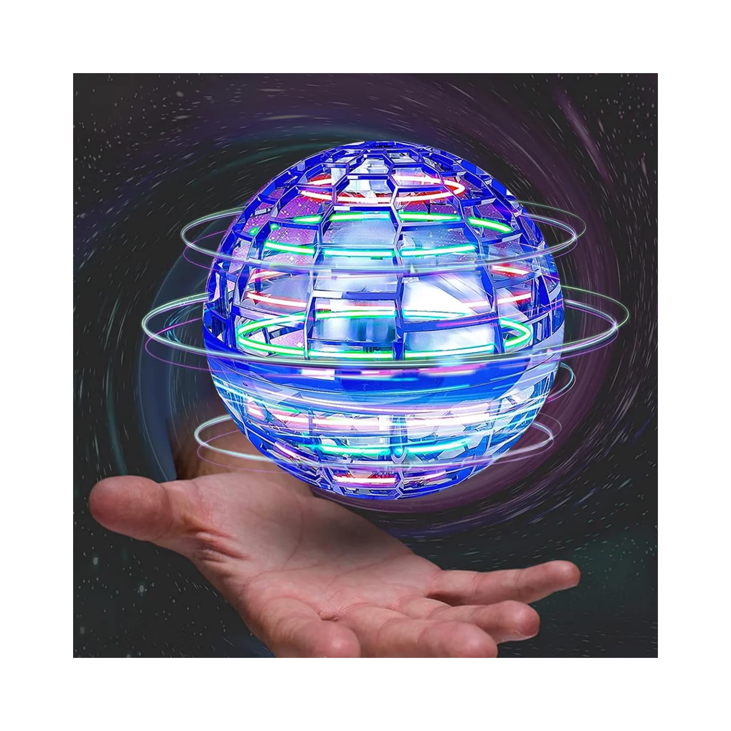 2023 Best Flying Toys - Cosmic Boomerang & Galaxy Spinner Handheld Drone | Cool Outdoor Gifts for Boys, Girls & Teens | Perfect for Backyard Play, Birthday Presents & STEM Learning (Blue)