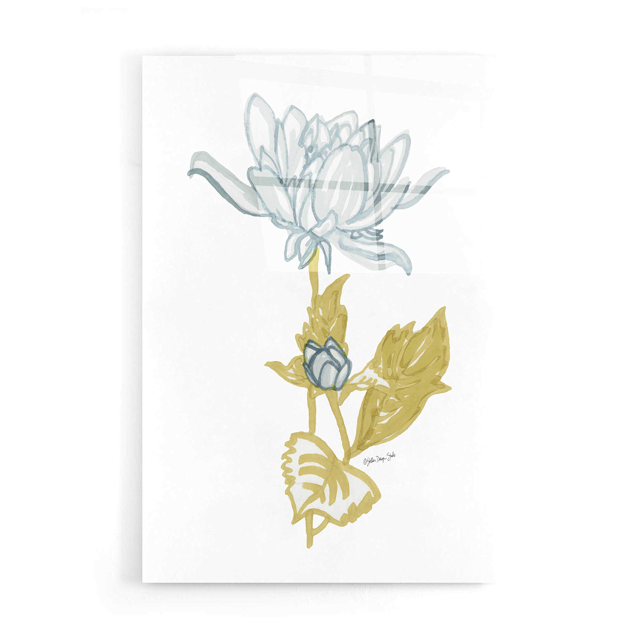 Stellar Design Studio 'Country Side Bloom 4' Acrylic Glass Wall Art - 16x24 Inches Modern Home Decor for Living Room, Bedroom & Office