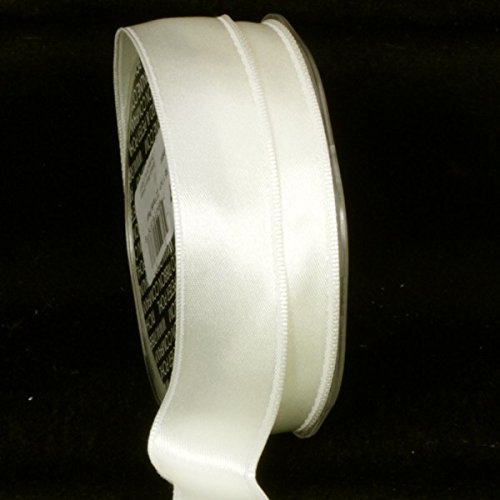 Premium Pearl White Double-Faced Wired Craft Ribbon - 1 Inch x 44 Yards for Gift Wrapping, Floral Arrangements & DIY Decorations