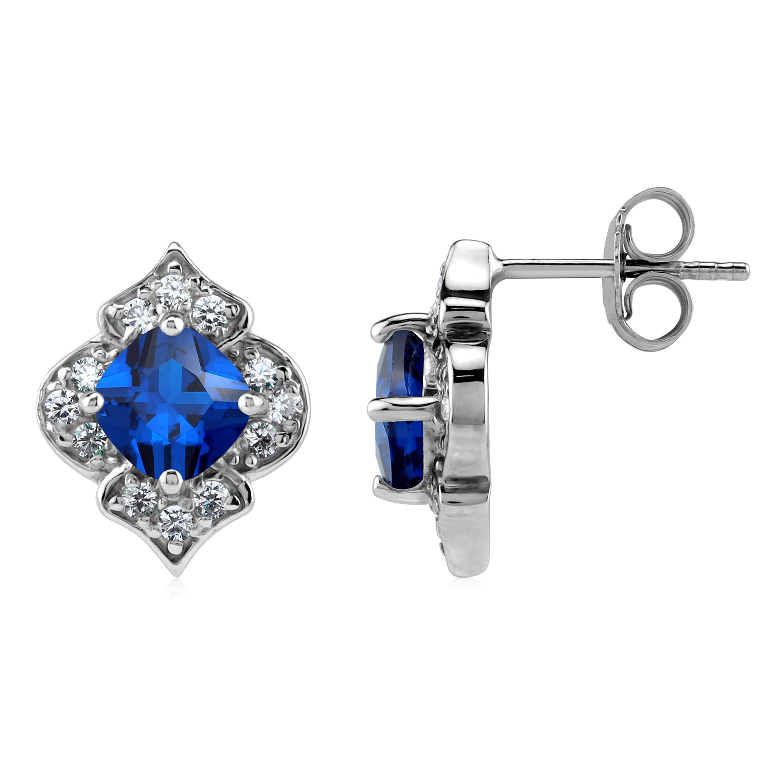 925 Sterling Silver Vintage Style Birthstone Stud Earrings for Women | Genuine Gemstone Jewelry | Perfect for Wedding, Anniversary & Business Attire