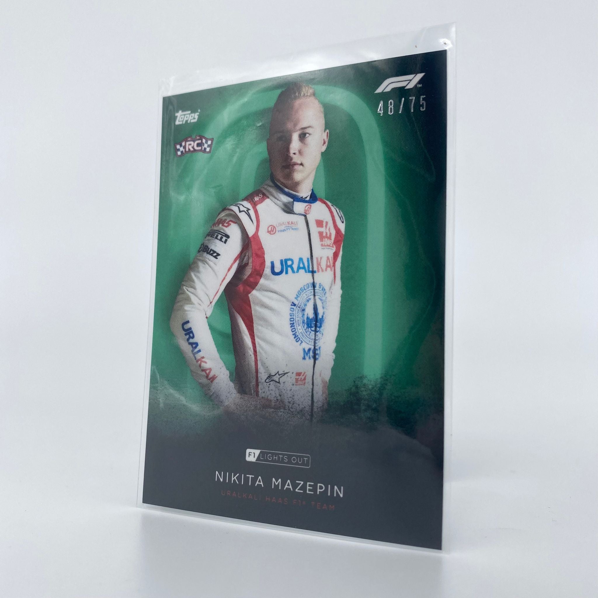 75 Nikita Mazepin Green Parallel F1 Racing Driver Card - Perfect for Collectors, Trading, and Motorsport Memorabilia Displays