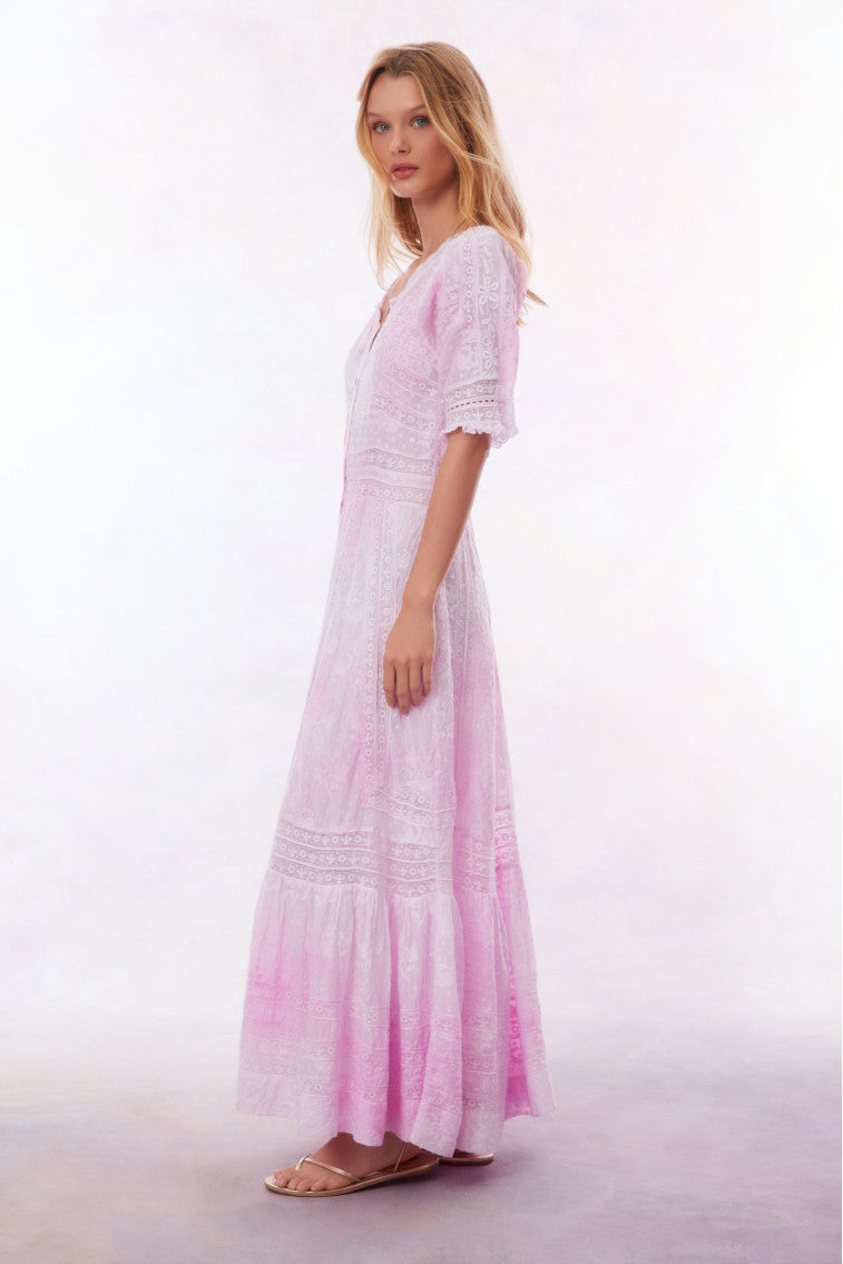Minka Maxi Dress for Women - Flowy Long Summer Dress in Peony Pink | Perfect for Beach, Vacation, and Casual Outings