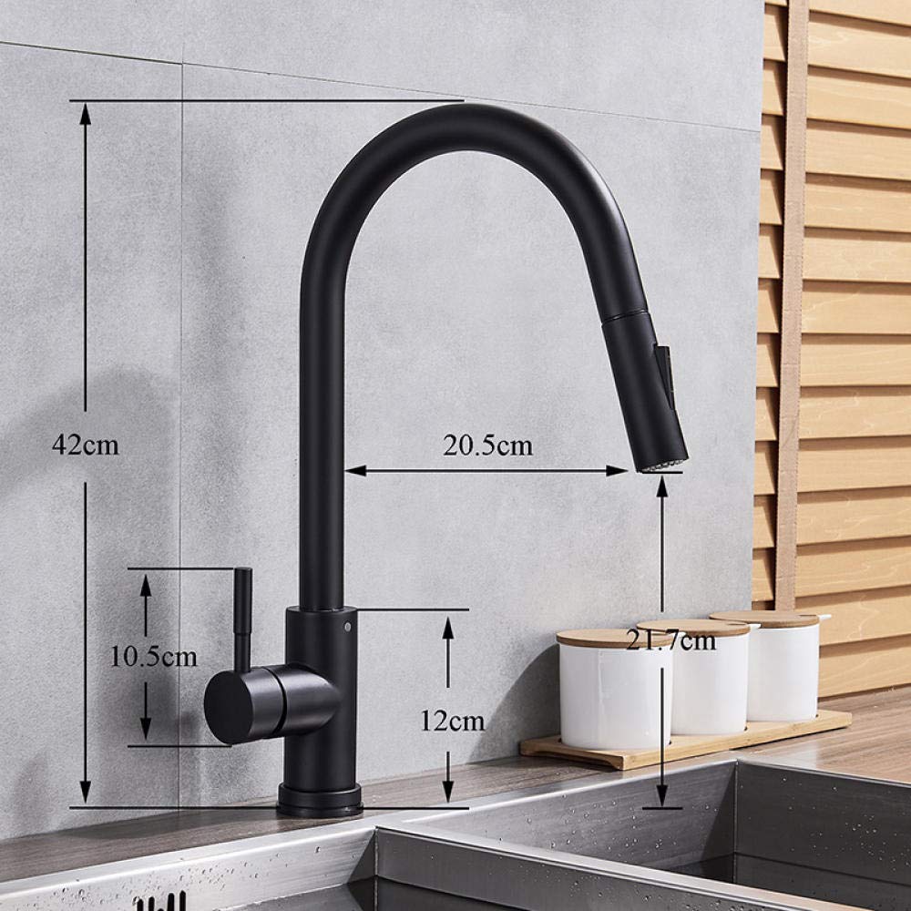 Smart Touch Sensor Kitchen Faucet - Pull Out Sprayer with Sensitive Touch Control, Matte Black Finish | Perfect for Modern Kitchens, Dishwashing & Food Prep