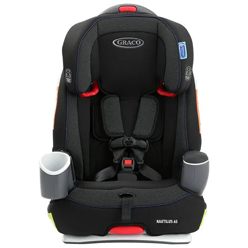 Nautilus 65 3-in-1 Convertible Harnessed Booster Car Seat for Toddlers & Kids - Black | Safe & Comfortable for Travel, School & Family Road Trips