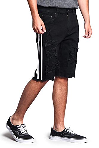 2 Stripe Ripped Black/White