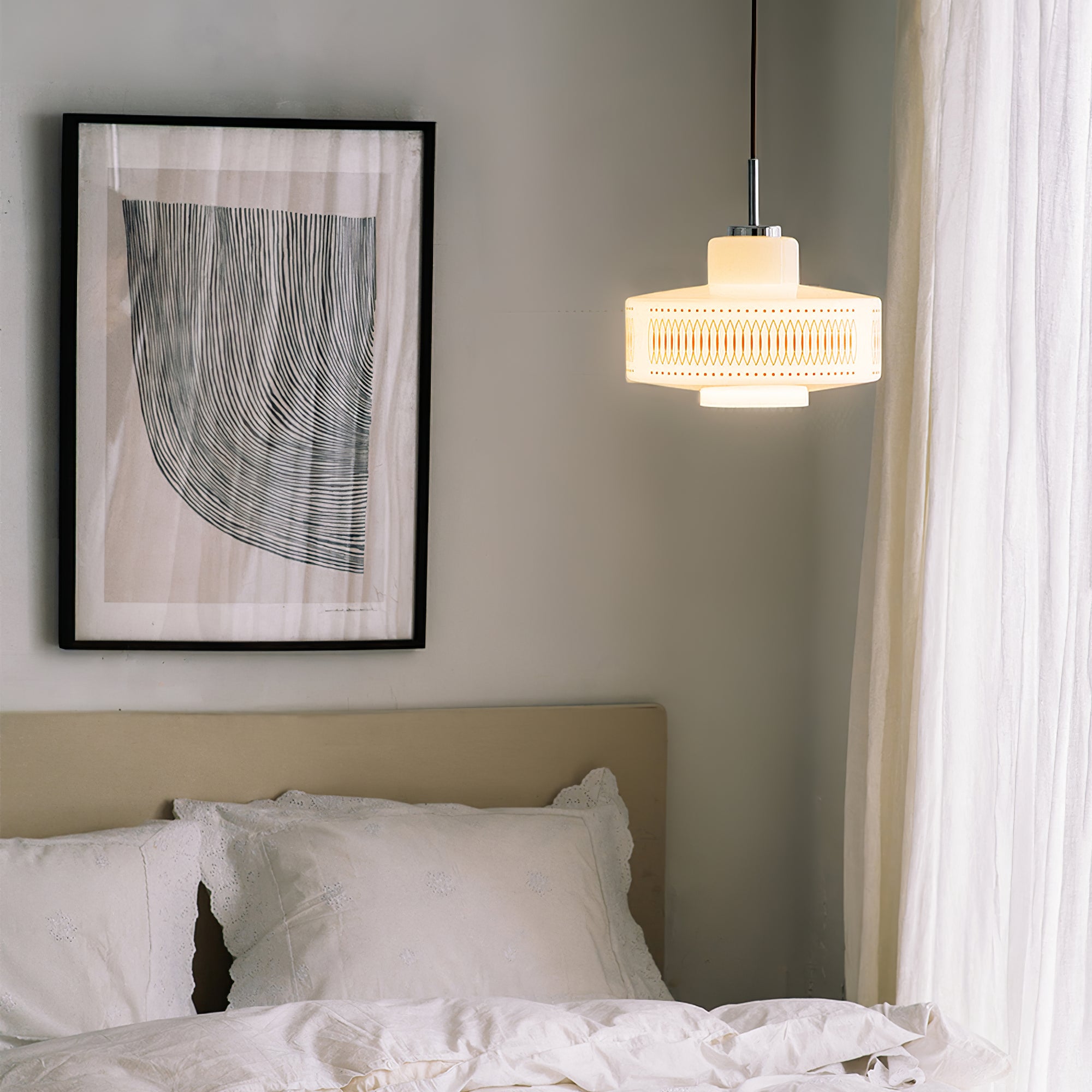 Anna Pendant Lamp - Modern Scandinavian Glass Hanging Light for Kitchen Island, Dining Room & Bedroom - Elegant Ceiling Fixture with Warm White Light