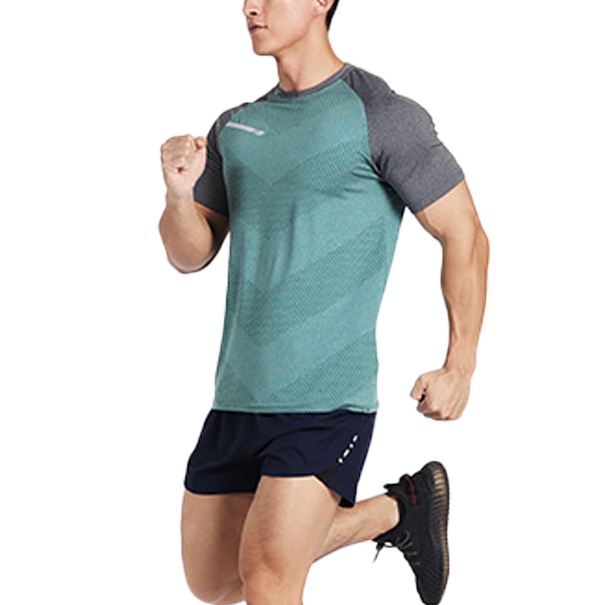 Men's Workout Shirts - Short Sleeve Moisture Wicking Slim Fit T-Shirts for Gym & Running | Breathable Crew Neck Activewear for Fitness & Sports