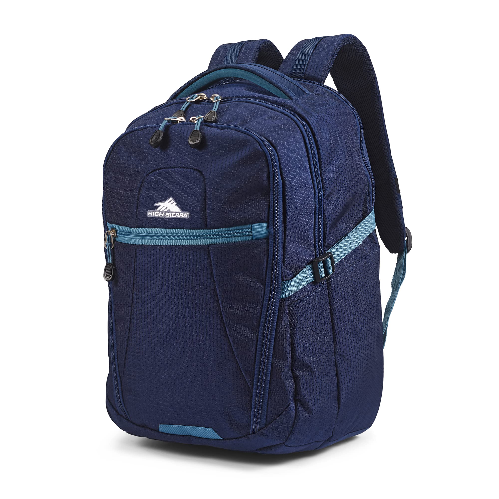 High Sierra Travel Backpack - Durable Carry-On Bag for Men & Women, Navy/Graphite Blue - Perfect for Airplane, Camping & Outdoor Adventures