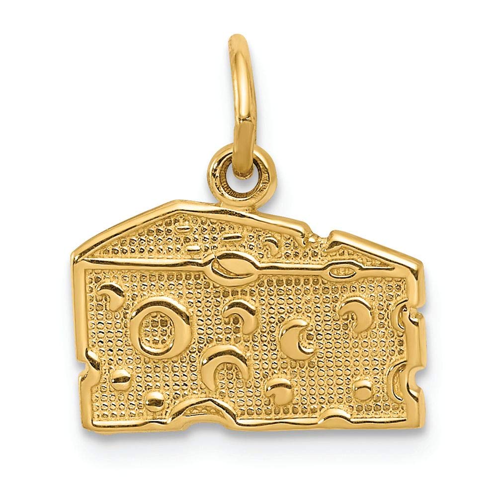 14K Yellow Gold Swiss Cheese Charm Pendant - FJC Finejewelers | Elegant Jewelry Gift for Cheese Lovers & Foodies