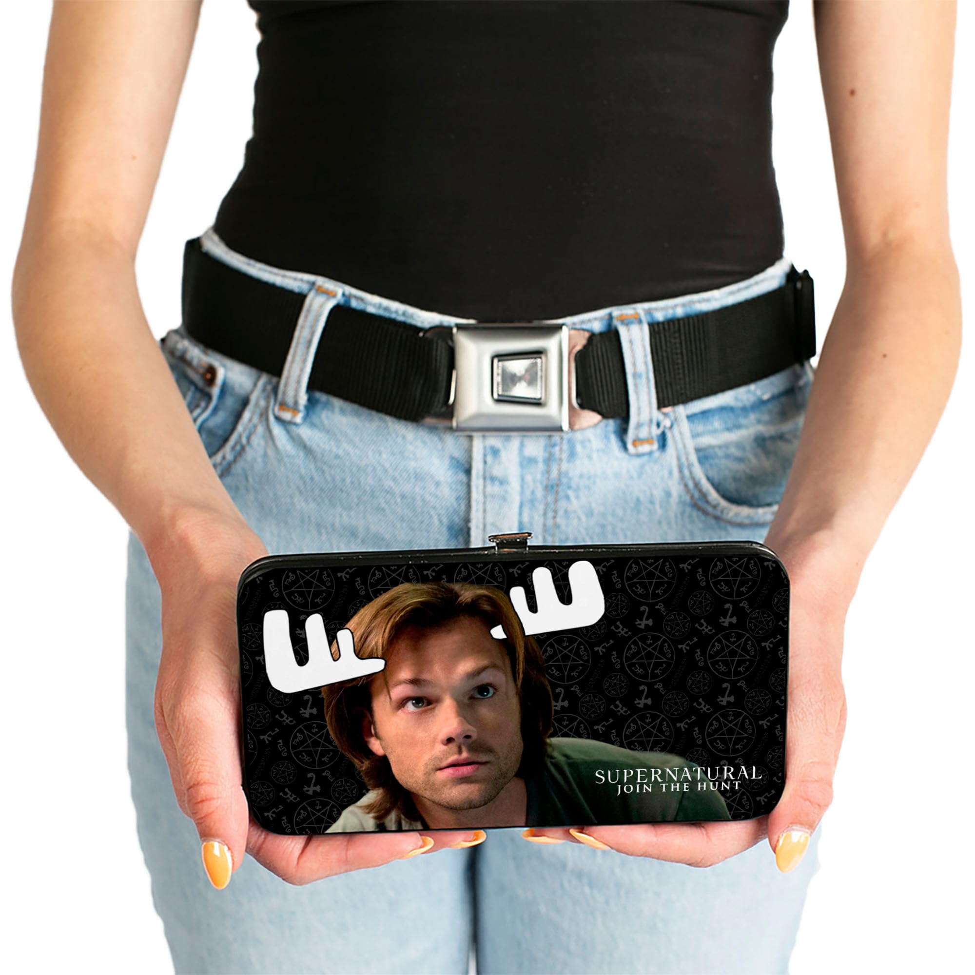 Buckle-Down Women's Hinge Wallet - Supernatural Design, RFID Blocking, Compact & Stylish for Everyday Use - Perfect for Work, Travel, and Night Out