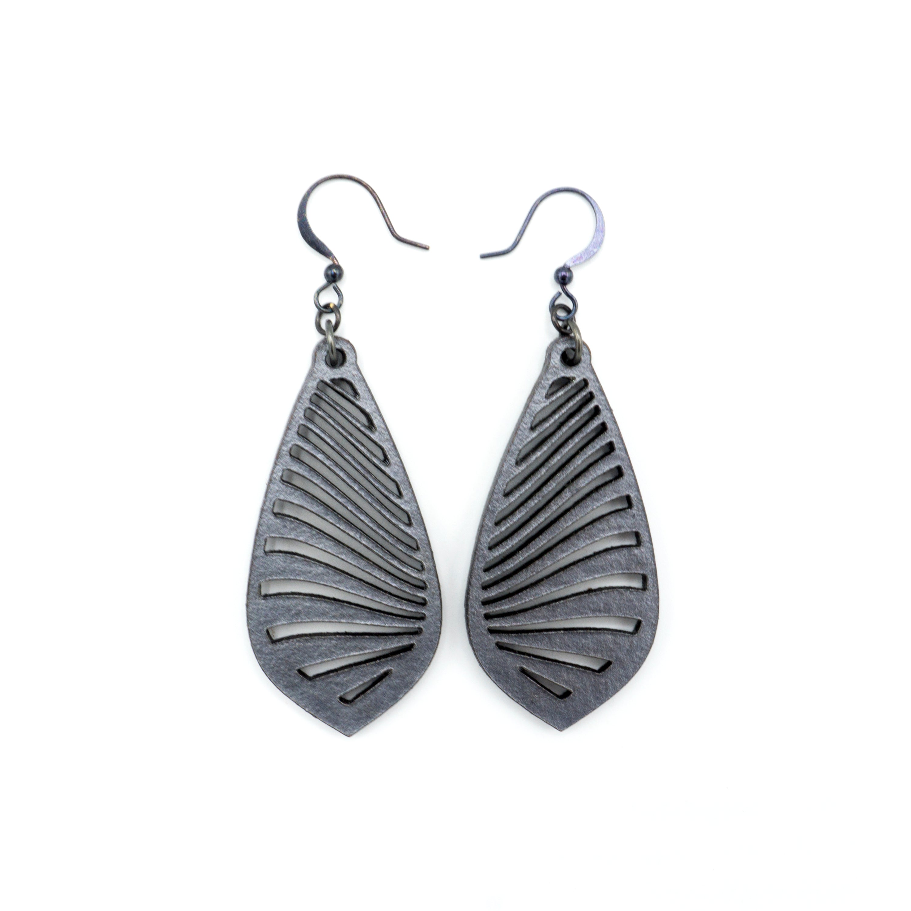 Gem Point 09 [M] Silver Leather Earrings for Women - Boho Chic Handmade Dangle Earrings for Casual Wear, Parties & Special Occasions