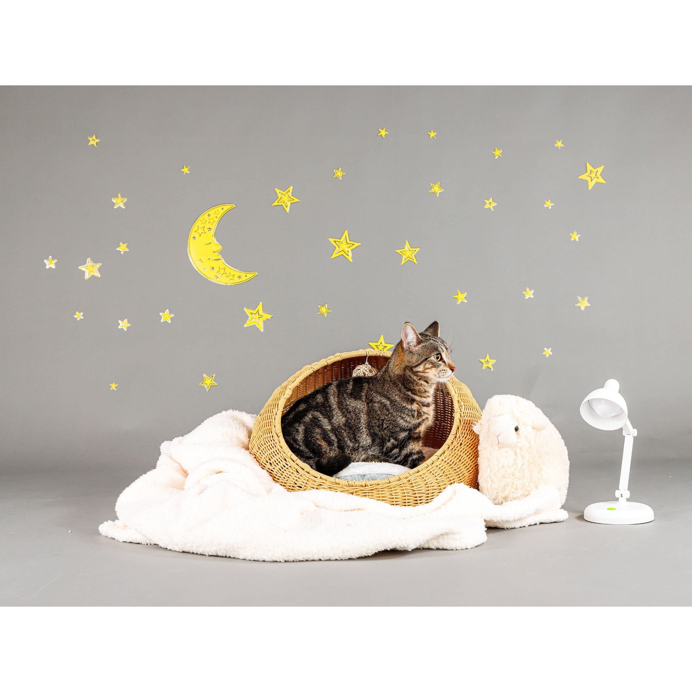 Instachew Orthopedic Pet Bed for Cats & Small Dogs - Washable Warm Calming Anti-Anxiety Cushion with Removable Cover (Nestuo Brown) - Perfect for Cozy Napping & Stress Relief at Home