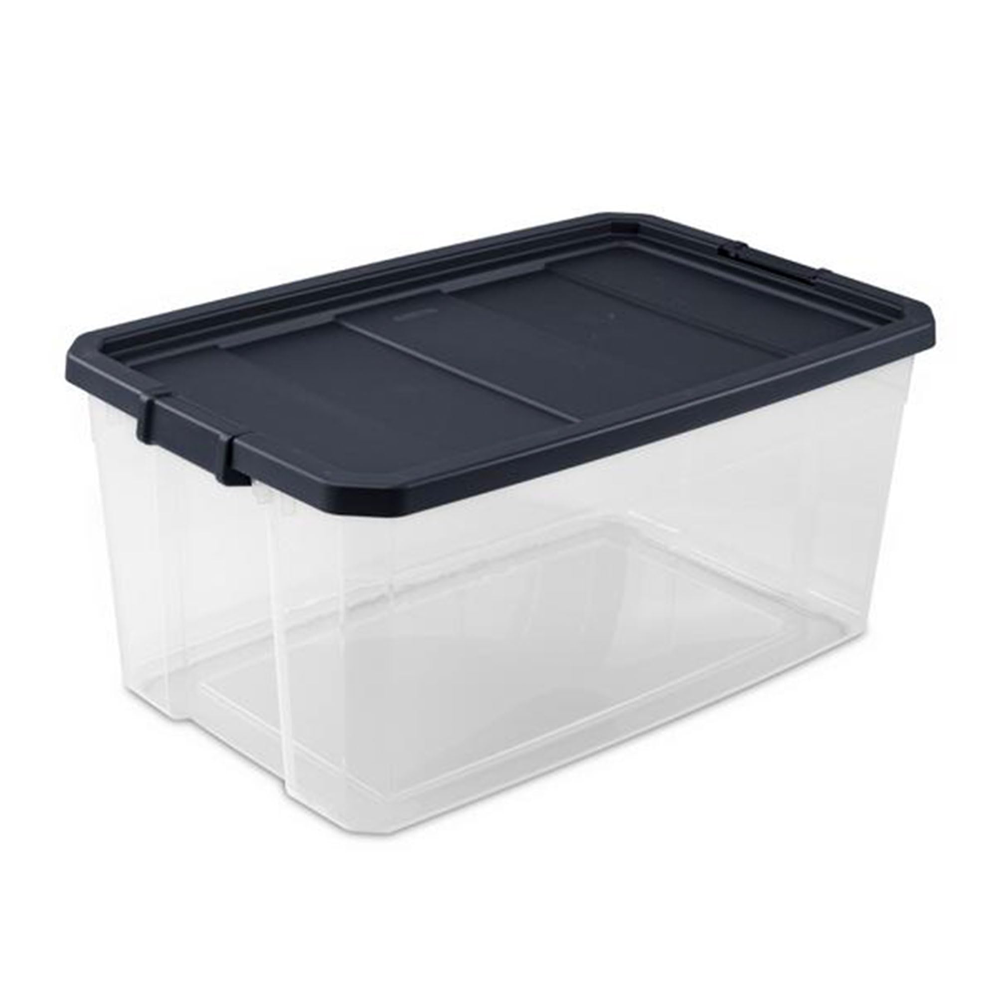Sterilite 4-Pack 116 Qt Stackable Storage Containers with Secure Latching Lids, Gray - Perfect for Home Organization, Garage Storage & Moving Supplies