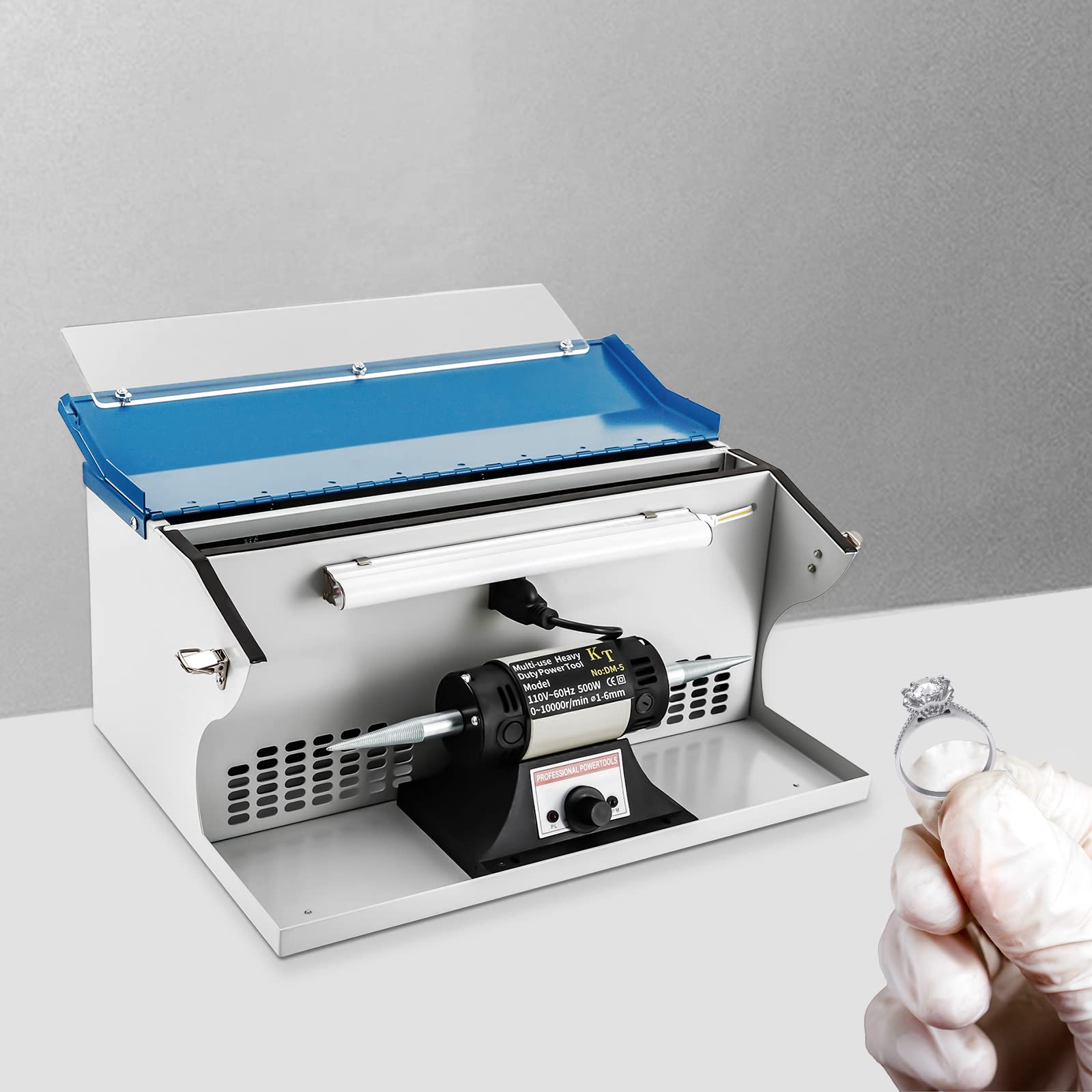Professional Gold & Silver Jewelry Vacuum Polishing Machine - 110V Desktop Polisher with LED Light for Metal & Plastic Parts | Perfect for Jewelry Makers, Watch Repair & Small Metal Crafts