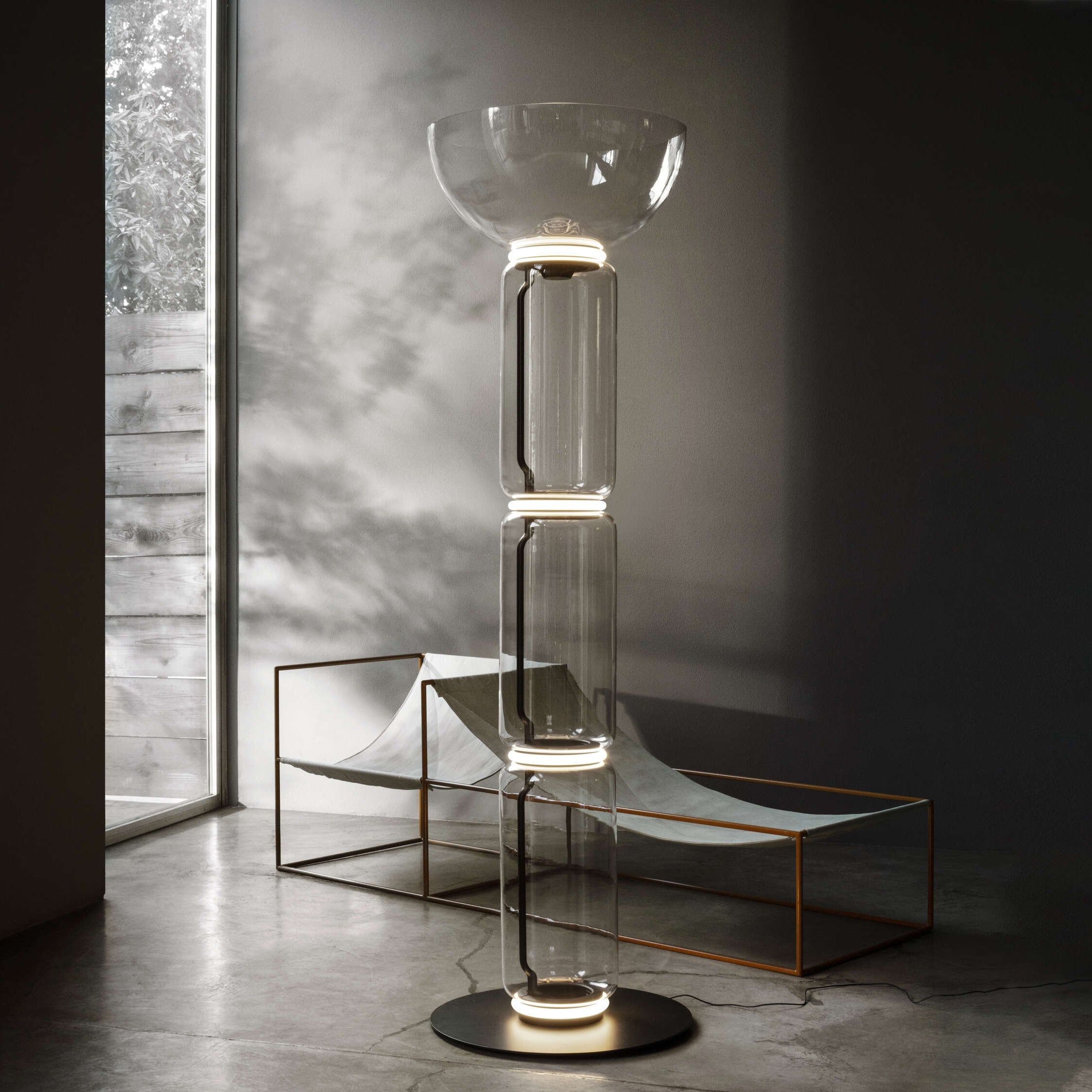 Modern Bamboo Glass Floor Lamp - Elegant Home Decor for Living Room, Bedroom & Office - Perfect for Ambient Lighting & Relaxation