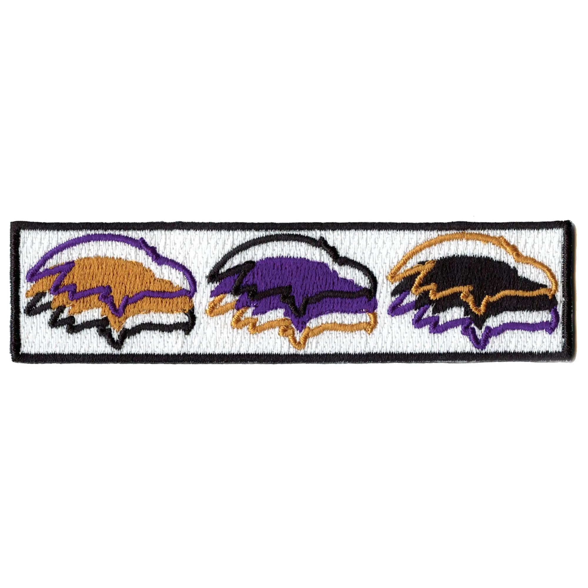 Baltimore Ravens Triple Head Embroidered Iron-On Patch - Perfect for Jackets, Hats & Bags | Official NFL Team Logo Sew-On Applique