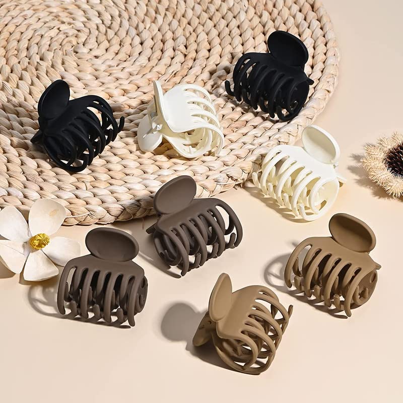 UltraStylist Small Claw Hair Clips 6-Pack - Double Row Teeth Clips for Thin Hair (1.6 Inch Matte Finish) - Women & Girls Hair Accessories for School, Work, or Everyday Styling