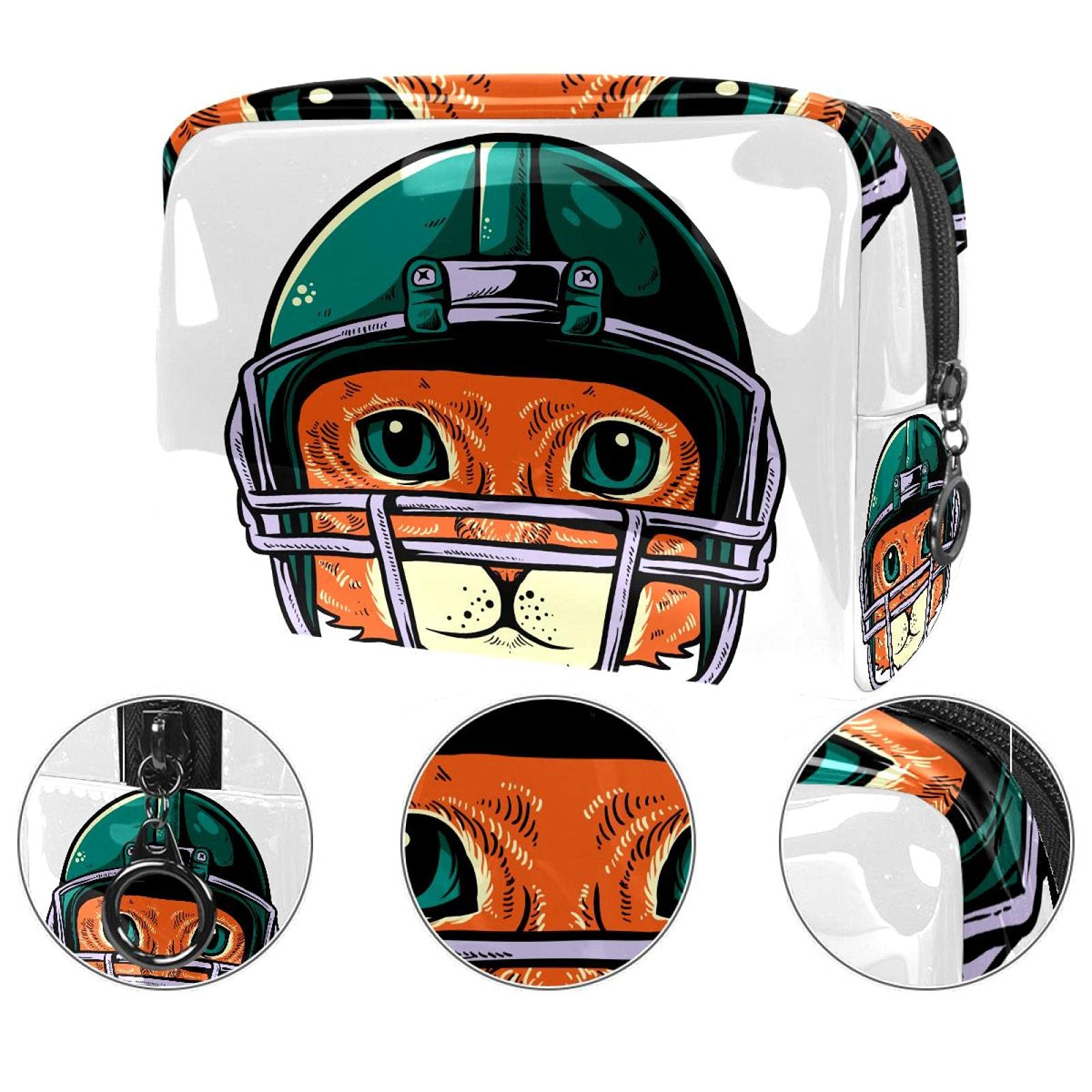Professional Portable Makeup Travel Case with Cat Helmet Design - Cosmetic Organizer Bag for Makeup Brushes & Accessories (7.3x3x5.1 Inch) - Perfect for Travel, Salon Use & Daily Beauty Storage