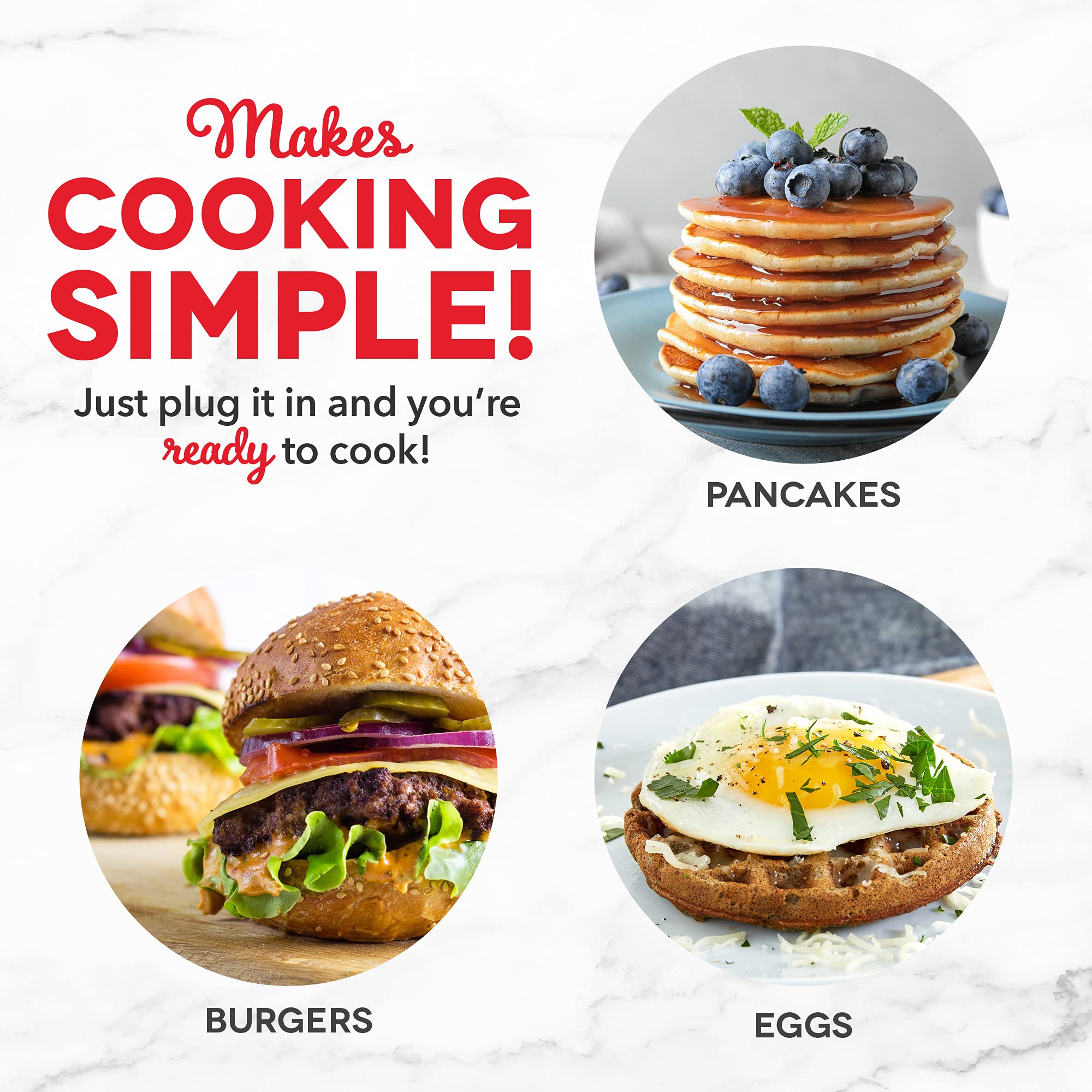 DASH Mini Waffle Maker 3-Pack Gift Set - Mini Round Waffle Iron, Heart Waffle Maker & Mini Griddle for Pancakes - Perfect for Breakfast, Desserts & Kids Snacks - Compact Kitchen Appliances for Small Spaces