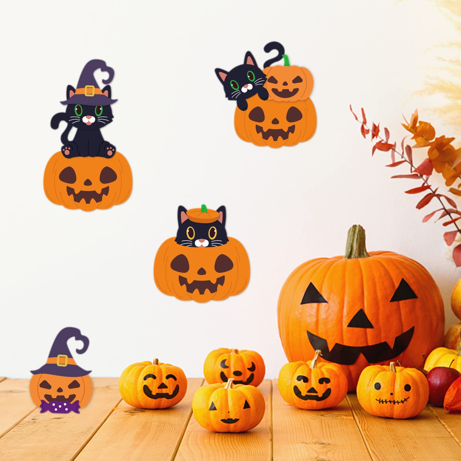 BENECREAT 4.2x4.2 Inch Halloween Cutting Dies Set - Pumpkin Cat Pattern Embossing Dies for DIY Scrapbooking, Card Making & Craft Projects | Perfect for Halloween Party Favors, Home Decor & Gift Wrapping (0.8mm Thick)