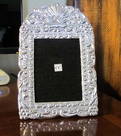 Sofia's Findings Sterling Silver 4x5 Picture Frame - Elegant Puya Real Design for Wedding, Anniversary & Home Decor Gifts