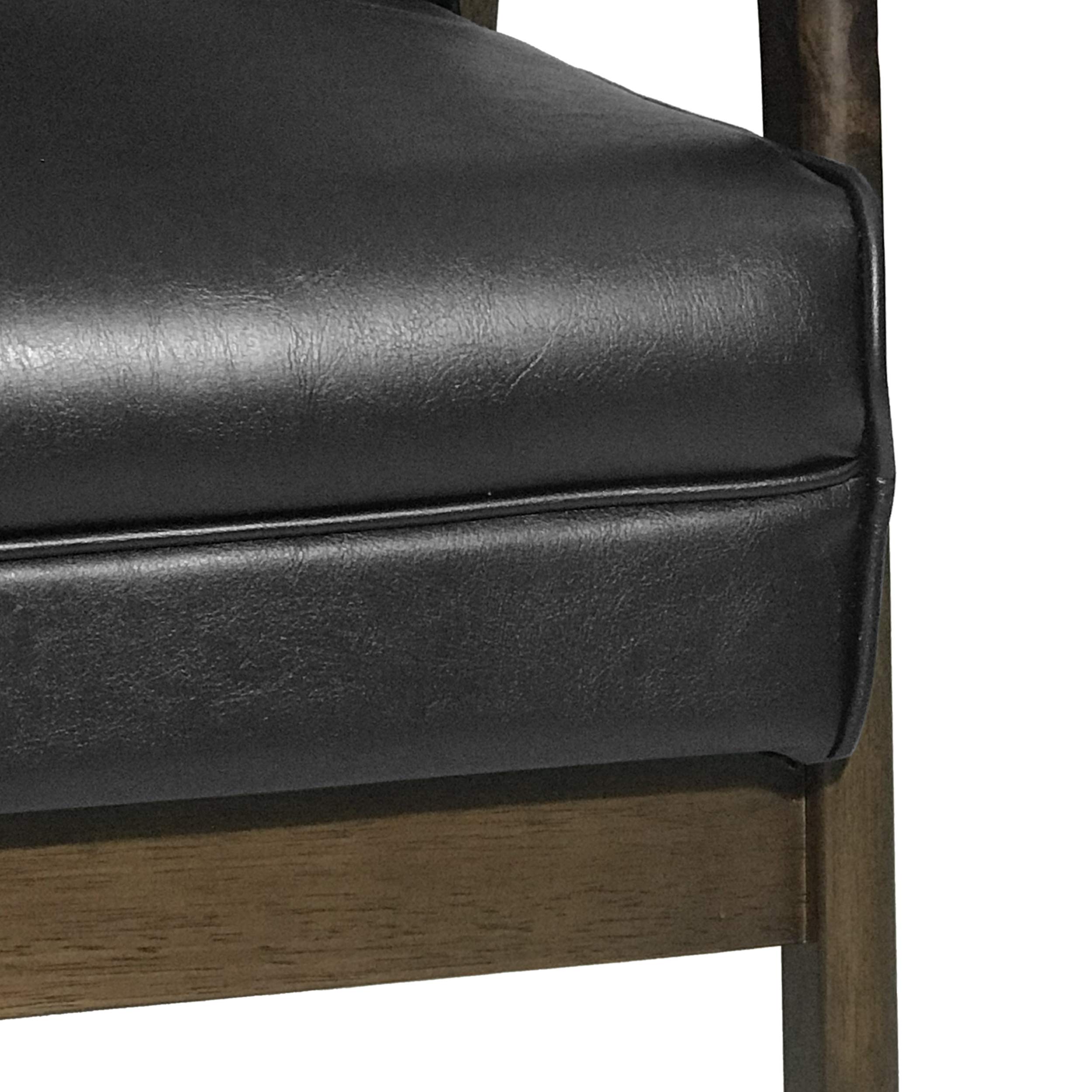 Christopher Knight Home Judy Accent Chair in Matte Black & Walnut - Stylish Modern Living Room Seating for Home Office or Lounge