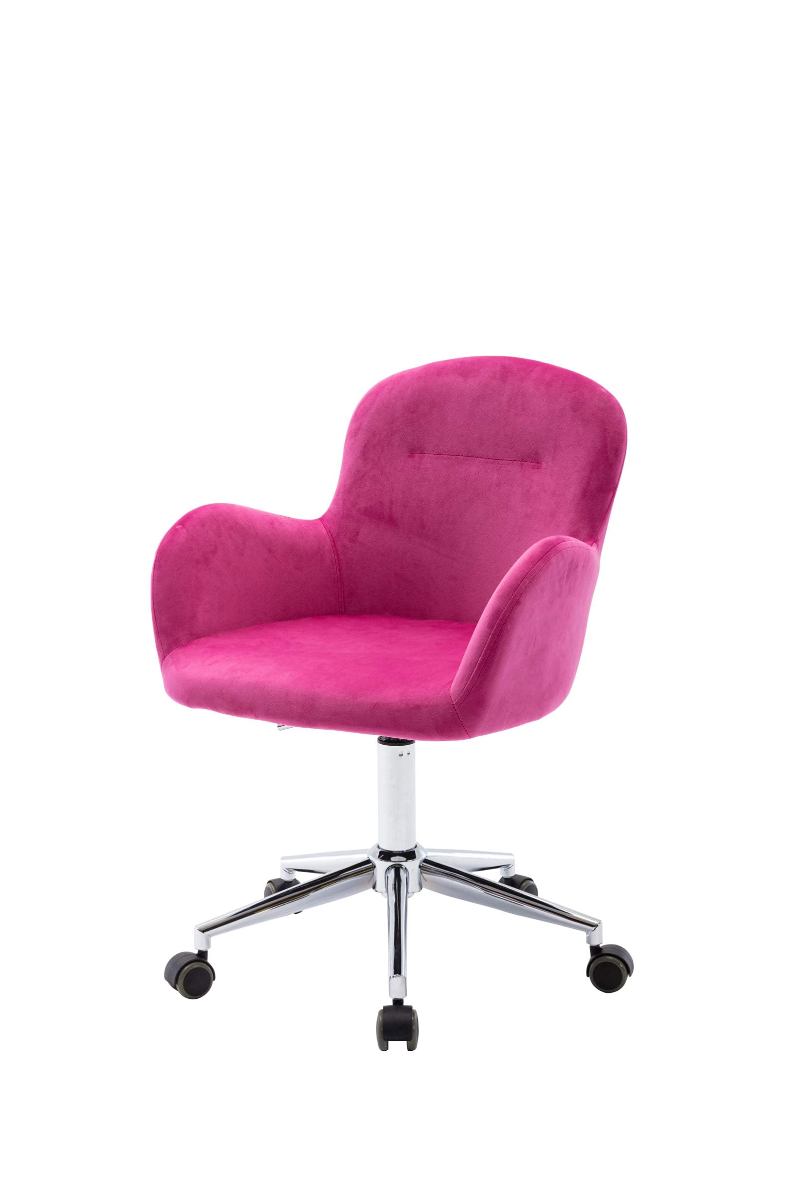 Velvet Swivel Shell Chair - Modern Rotating Lounge Chair for Living Room & Office - Ergonomic Comfort Armchair in Rose Red - Perfect for Home Decor, Workspace & Relaxation Areas