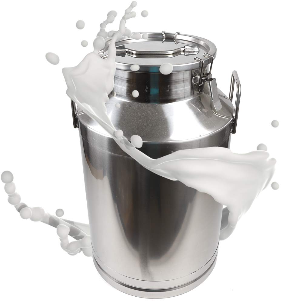 Premium 304 Stainless Steel 60L (15.85 Gal) Milk Can with Thick Handle & Airtight Lid - Heavy Duty Food Grade Container for Milk, Wine, Rice, Cereal & Grain Storage - Ideal for Kitchen, Dairy Farm, Brewing & Bulk Food Preservation