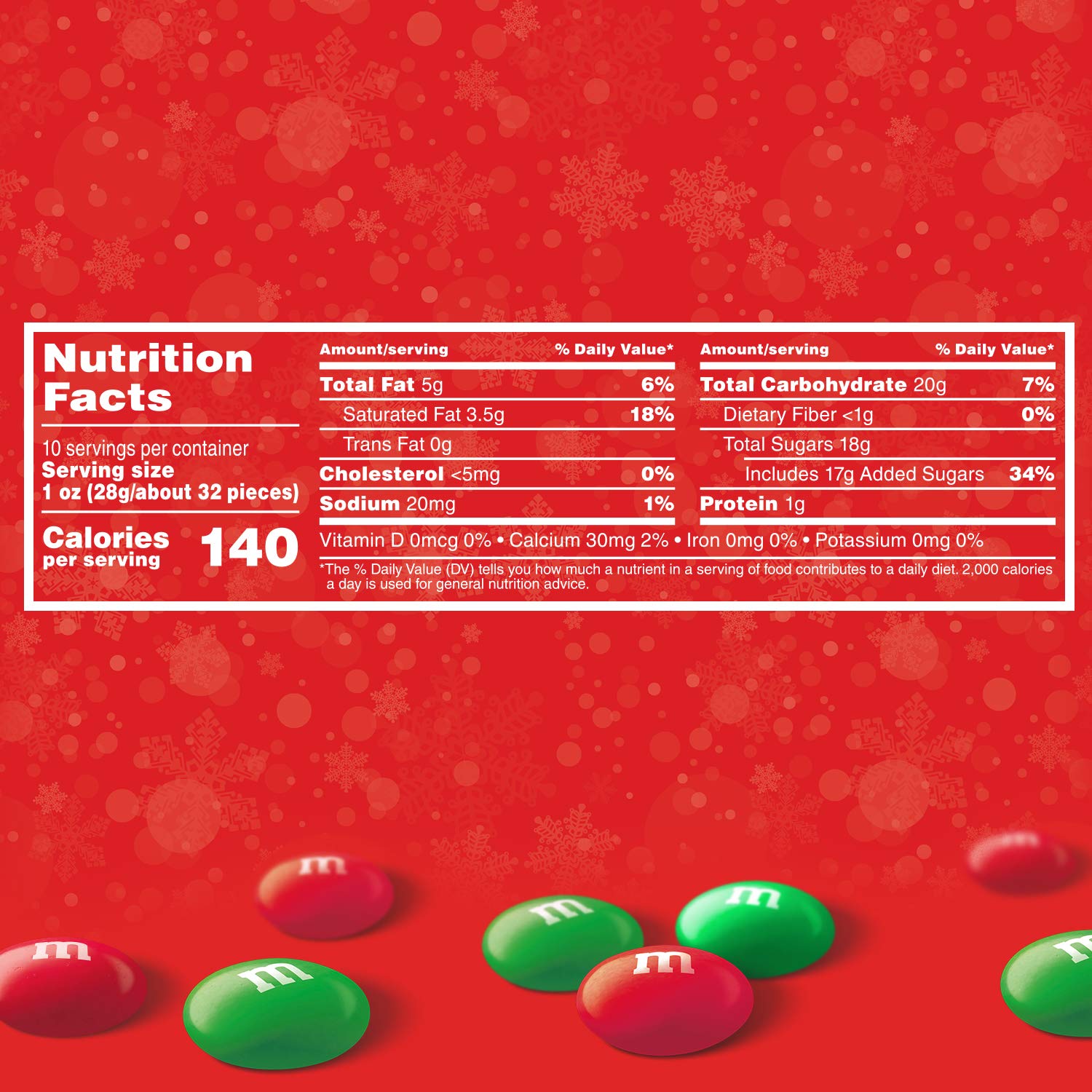 M&M'S Holiday Milk Chocolate Christmas Candy - 10 oz Bag - Festive Treats for Stocking Stuffers, Party Favors & Holiday Gifts
