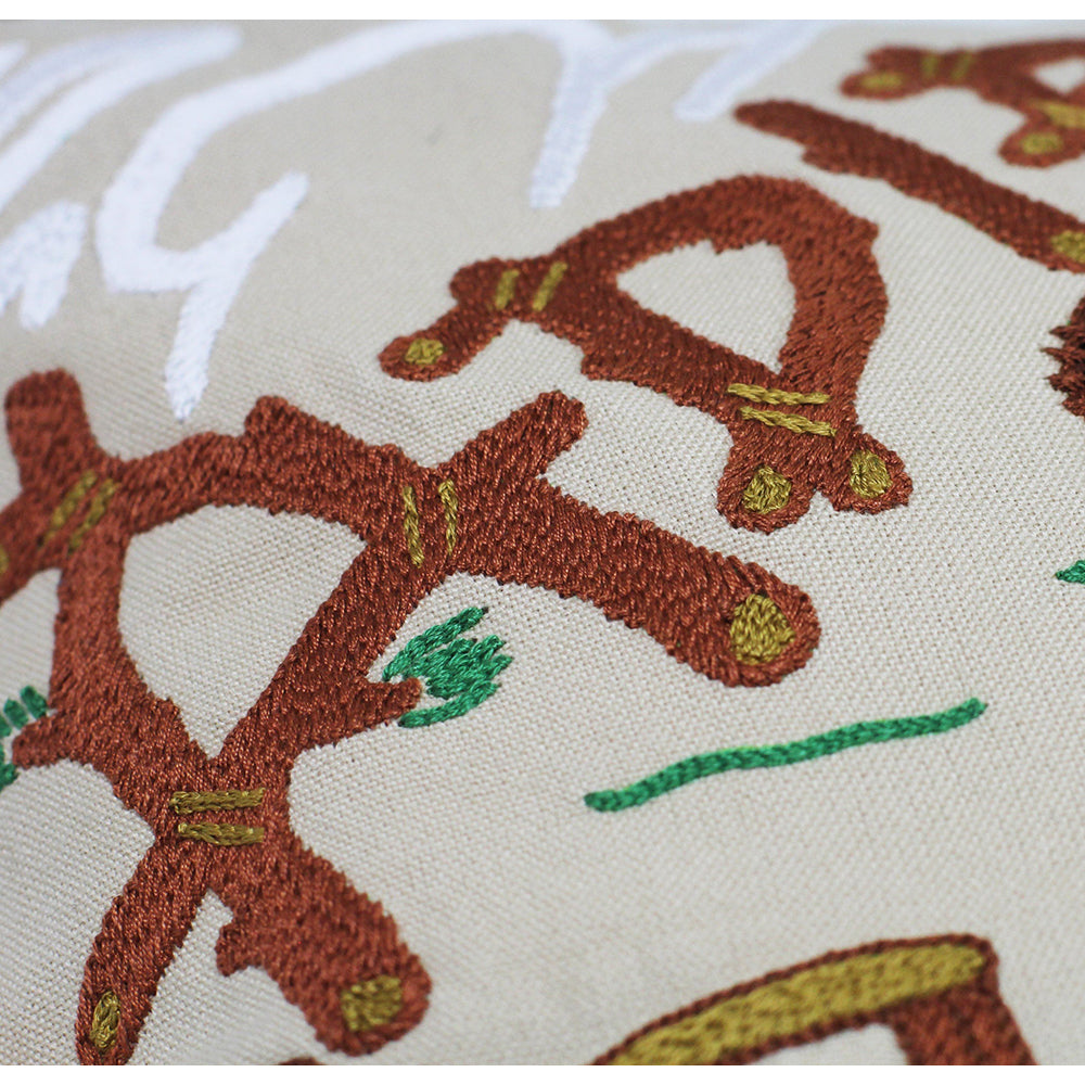 Hand Embroidered Adirondacks Pillow Cover - Boho Home Decor for Living Room, Bedroom, or Porch - Premium Cotton Throw Pillow Case with Floral Design