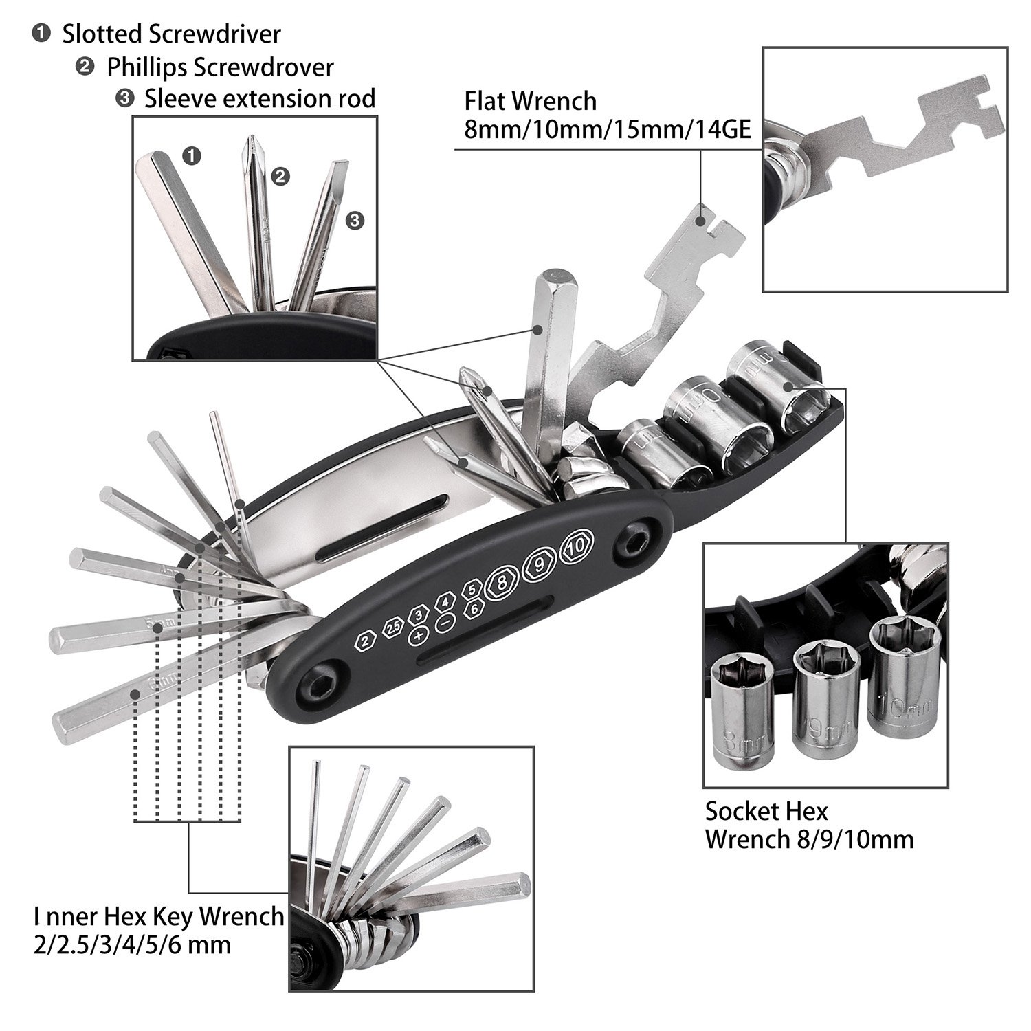 Oumers Bike Cleaning Brush Kit - Durable Chain & Tire Cleaner for Motorcycles & Bikes - Perfect for Outdoor Maintenance