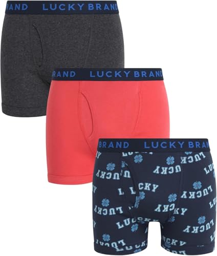 Charcoal Grey Heather/Mood Indigo Print/Mineral Red