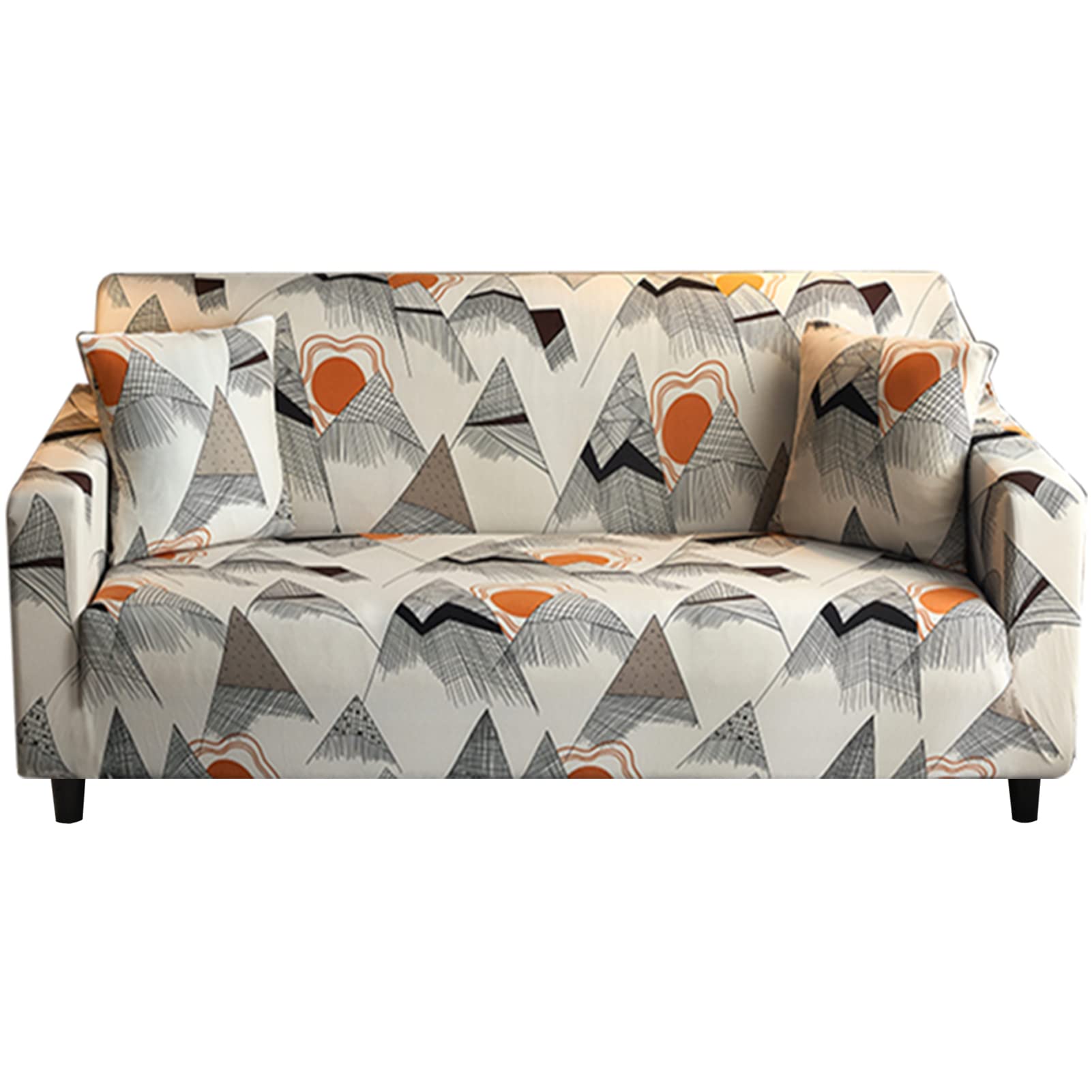 Stretch Sofa Slipcover 3-Seat Printed Couch Cover - Elastic Universal Furniture Protector for Living Room, Non-Slip Sofa Cover with Free Pillow Case (Large, Sunflower Design) - Perfect for Home Decor, Pet Protection & Spill Prevention