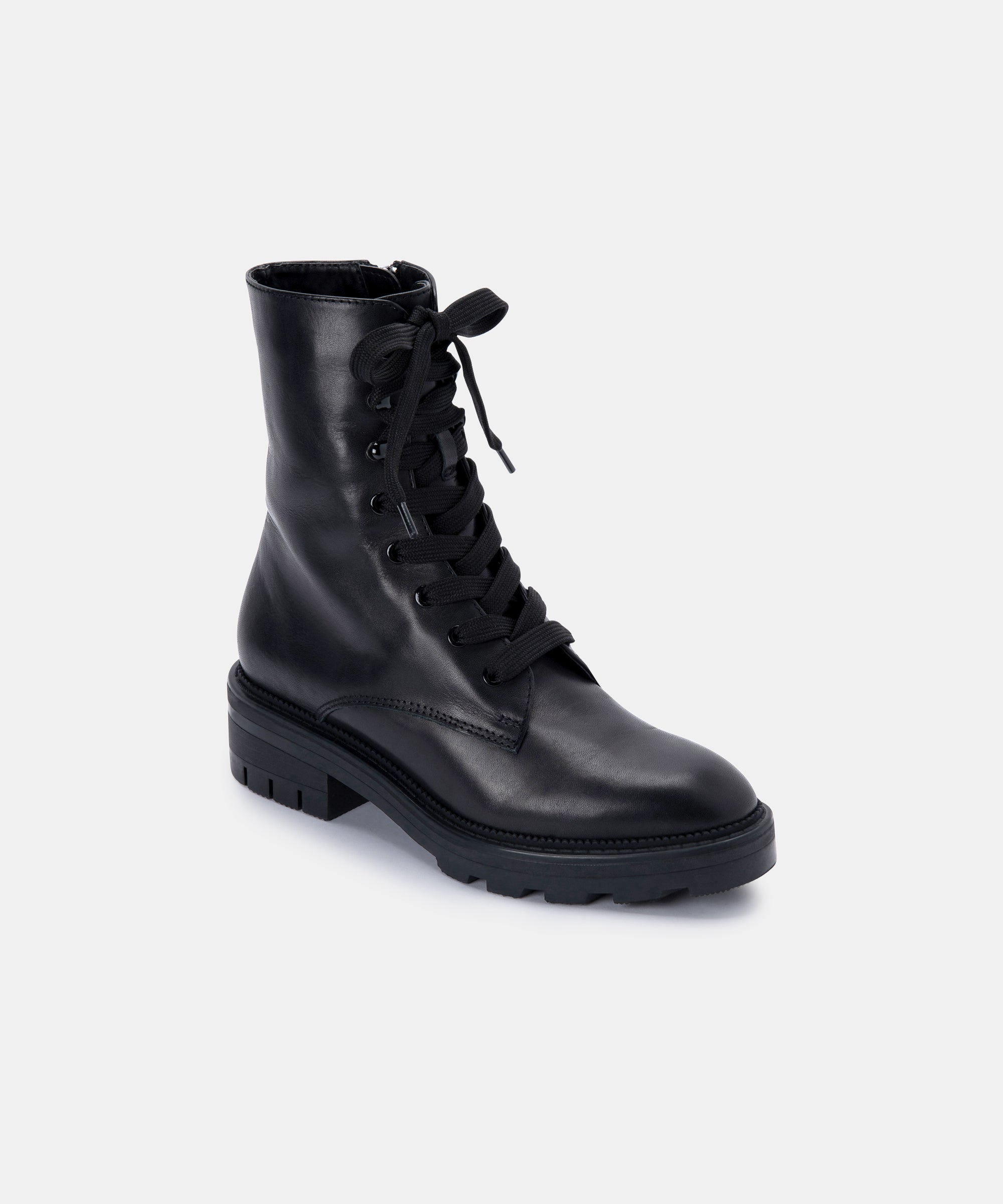 LOTTIE Black Leather Boots for Women - Stylish & Comfortable Ankle Boots for Casual Outfits, Work & Fall Fashion