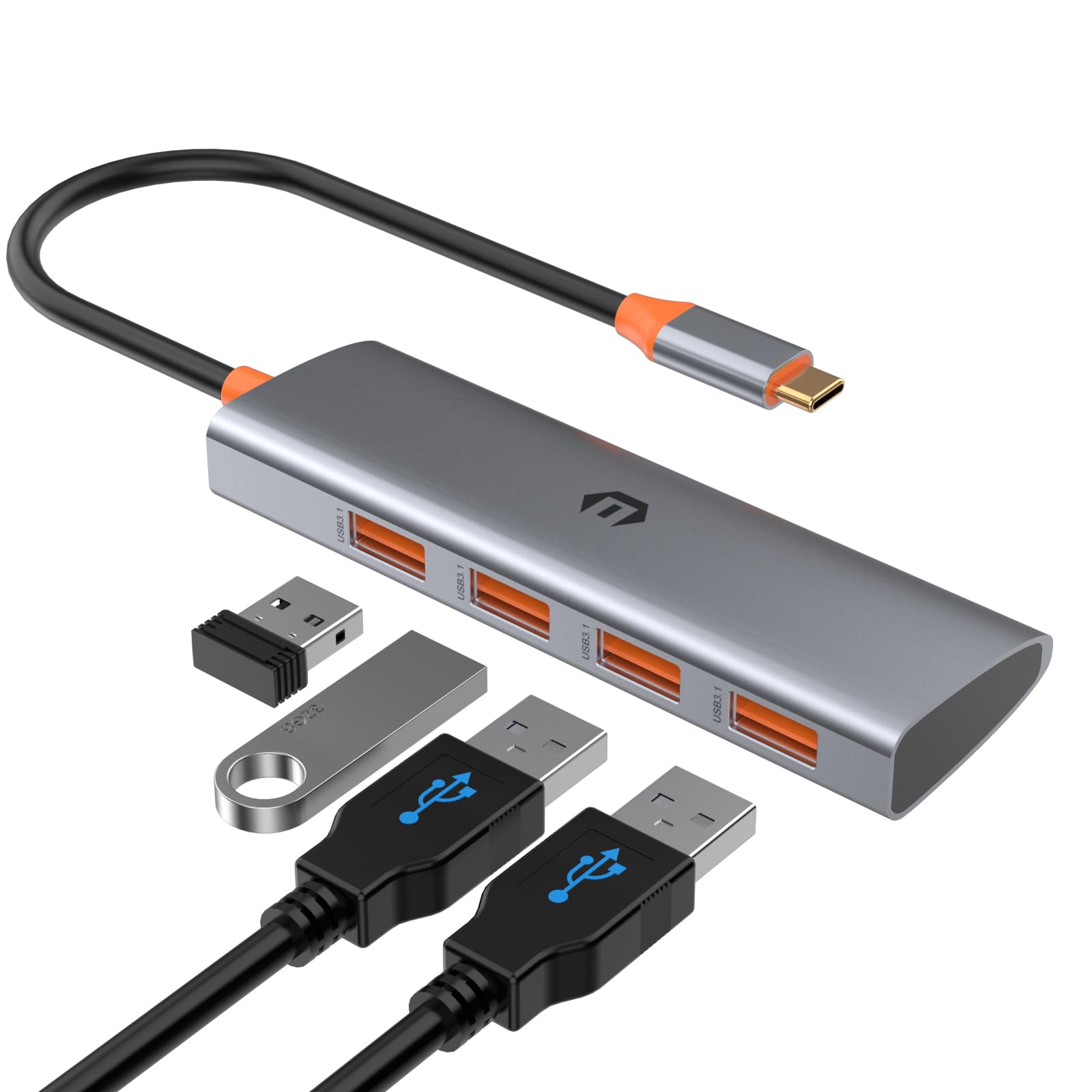 4-in-1 USB C Hub with 4 USB 3.1 Ports - High-Speed Data Transfer (2X Faster Than USB 3.0) - Universal Docking Station for MacBook, iPad Pro, Windows Laptops - Perfect for Home Office, Remote Work & Travel Accessories