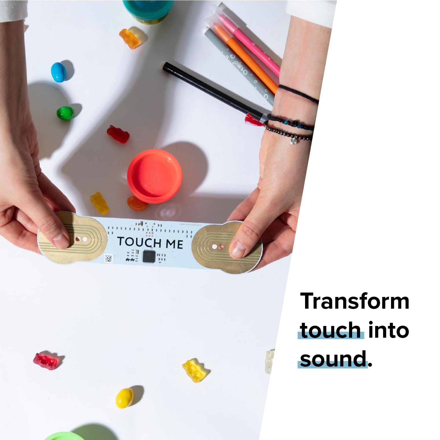 TouchMe MIDI Controller - Turn Skin, Water & Flowers into Music | Interactive Electronic Instrument for Solo & Group Play | Dynamic Sound Response to Touch Area & Pressure | Perfect for Live Performances, Studio Recording & Music Therapy