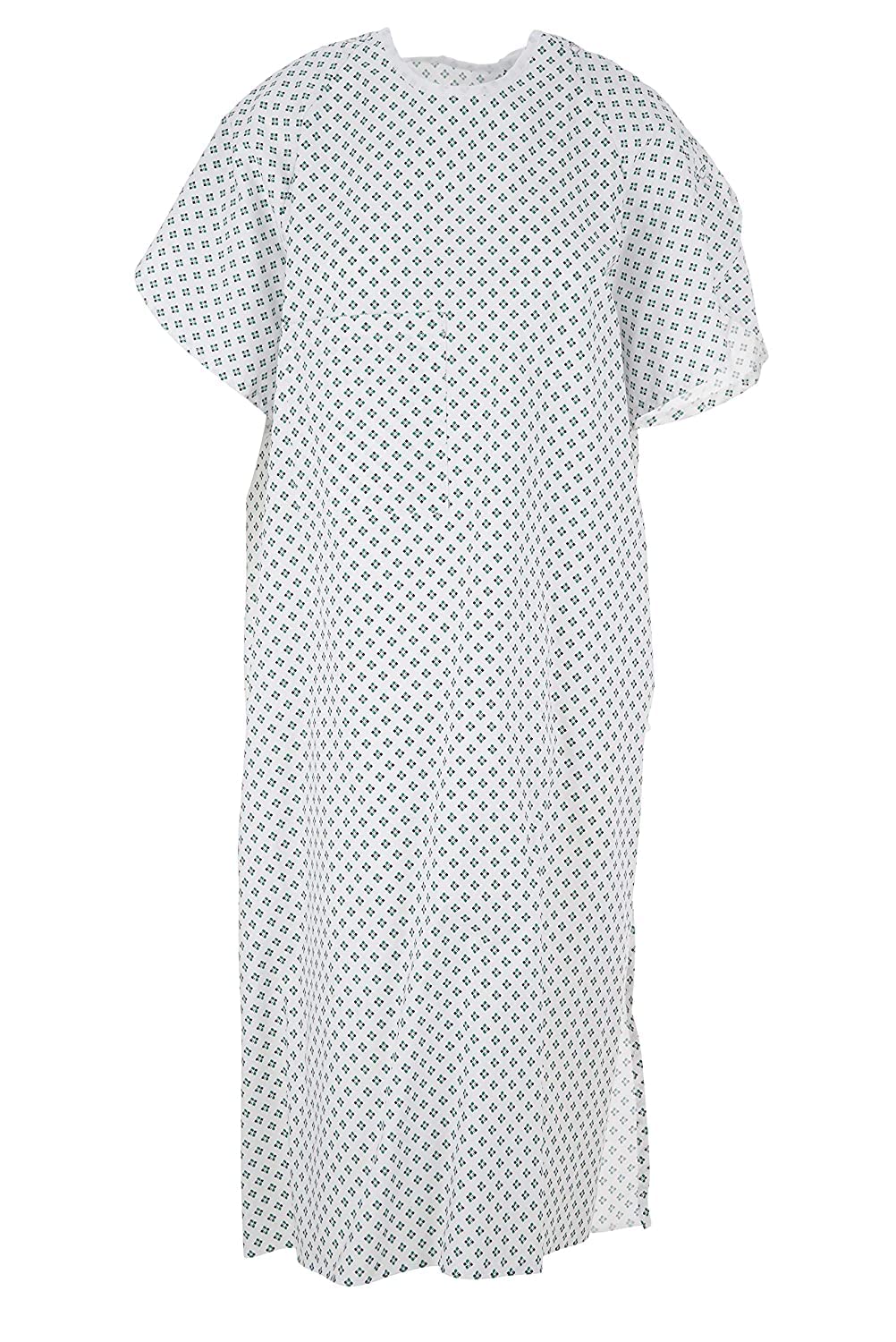Premium Patient IV Sleeves Hospital Gown with Telemetry Pocket - Angle Back Overlap Design, Raspberry Grey Diamonds (1 Pack) | Comfortable Medical Wear for Hospital, Surgery & Home Care