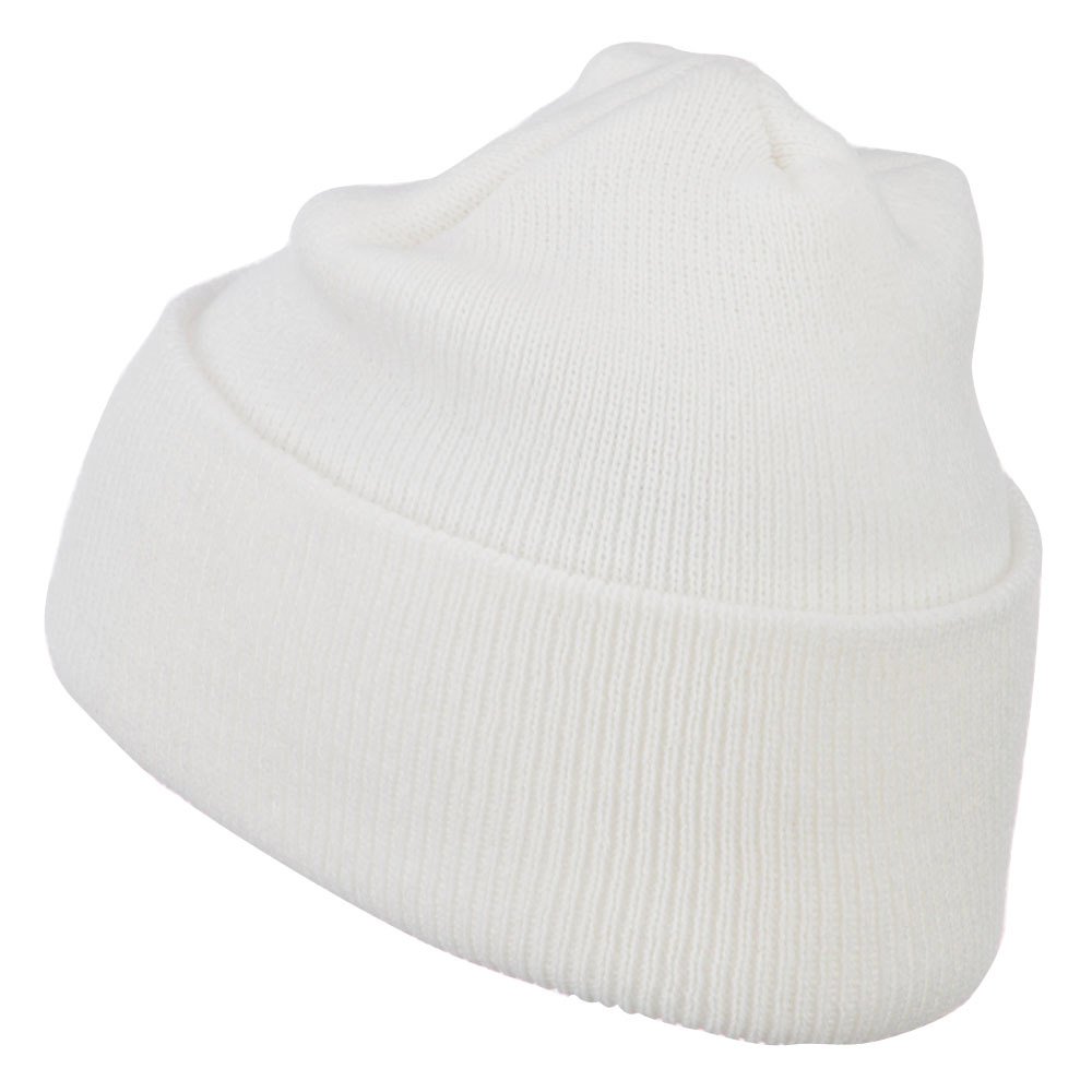 Super Stretch Knit Watch Cap Beanie - White One Size Fits Most (OSFM) | Winter Warm Hat for Men & Women | Outdoor Activities, Skiing, Snowboarding, Running