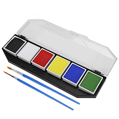 6-Color Non-Toxic Body & Face Paint Palette - Safe for Kids & Adults - Perfect for Cosplay, Birthday Parties, Halloween & Stage Performances