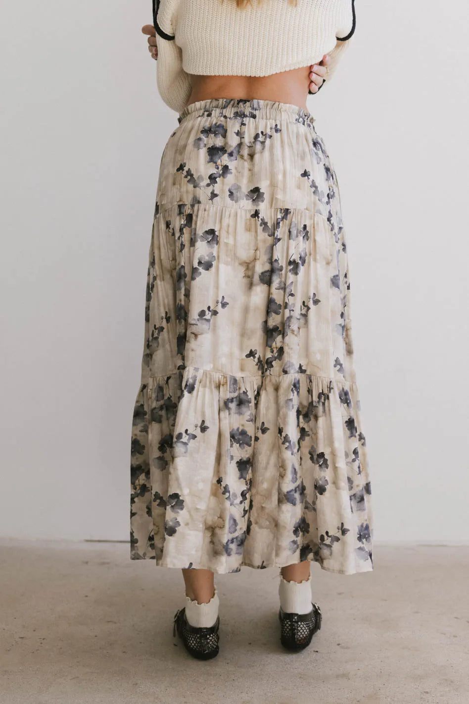 Maxine Floral Skirt in Blue - Women's Summer A-Line Skirt with Pockets | Perfect for Beach Vacations, Brunch Dates & Casual Outings