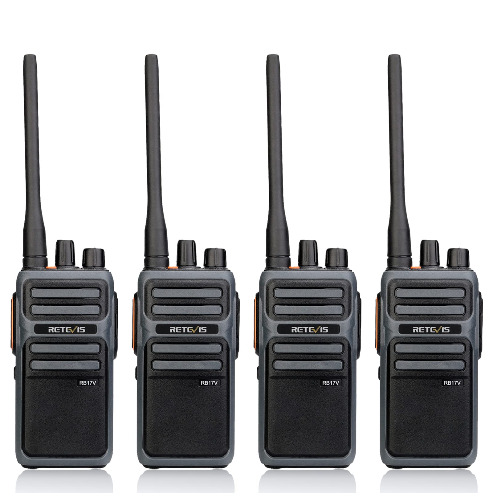 Retevis RB17V MURS Two-Way Radios (4 Pack) - Long Range Walkie Talkies with 4000mAh Rechargeable Battery, License-Free Communication for Outdoor Adventures - Perfect for Hunting, Skiing, Camping & Hiking with Local Alarm Feature