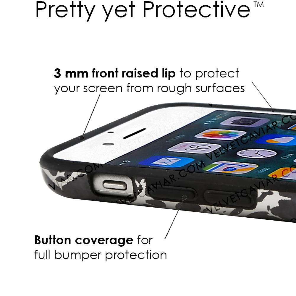 Black Marble Silver Chrome iPhone Case - Elegant & Durable Protective Cover for iPhone - Perfect for Work, Travel, and Everyday Use