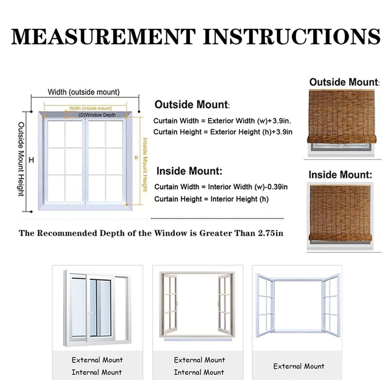 Natural Reed Blinds | Breathable Blackout Bamboo Roman Shades | Hand-Woven Window Shades | Waterproof Sunshade with Heat Insulation & UV Protection | Outdoor Pull Down Shades with Lift System | Custom Sizes Available | Perfect for Living Room, Bedroom, and Patio
