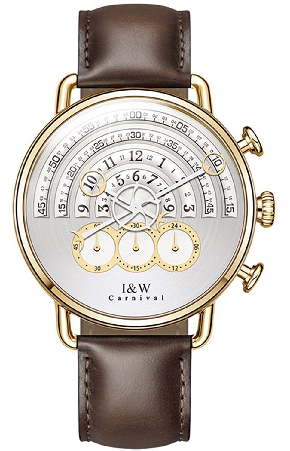 MASTOP Men's Stainless Steel Chronograph Watch - Unique Runway Design, Analog Quartz Movement, Sport White Dial - Perfect for Business, Casual & Outdoor Activities