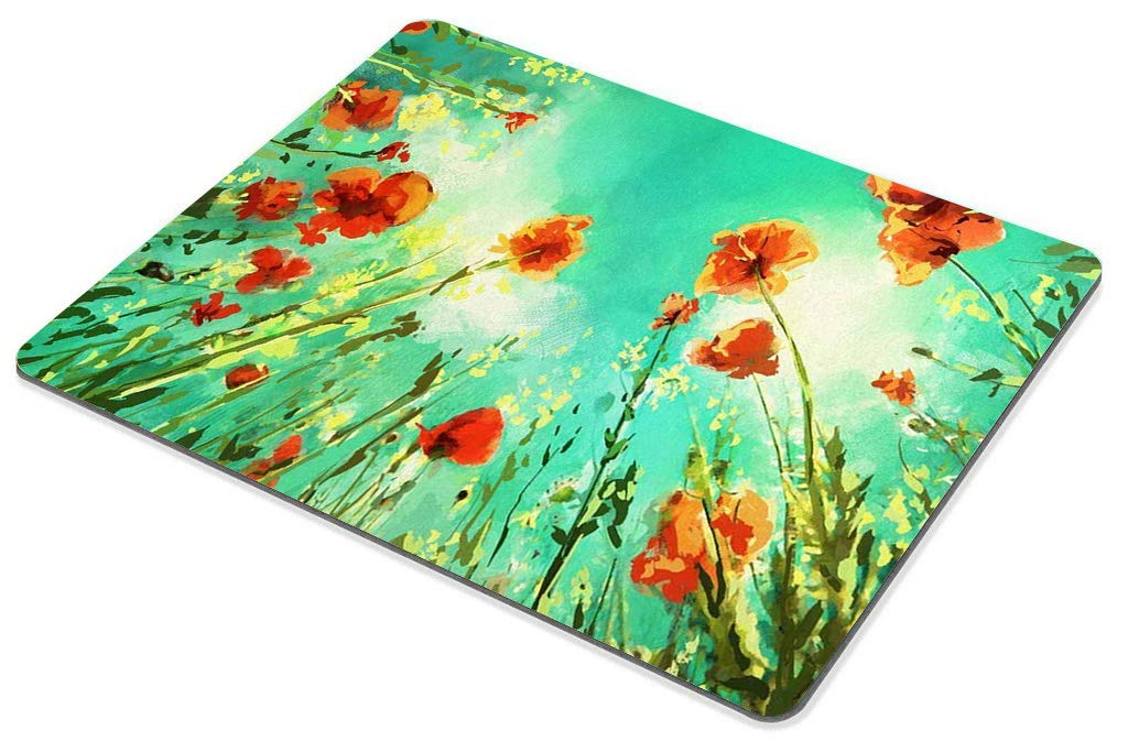 Non-Slip Rubber Mouse Pad for Computer & Laptop - Rectangle Office Desk Accessory with Anti-Skid Base (Deep Sky Blue) - Perfect for Gaming, Work & Home Office Use