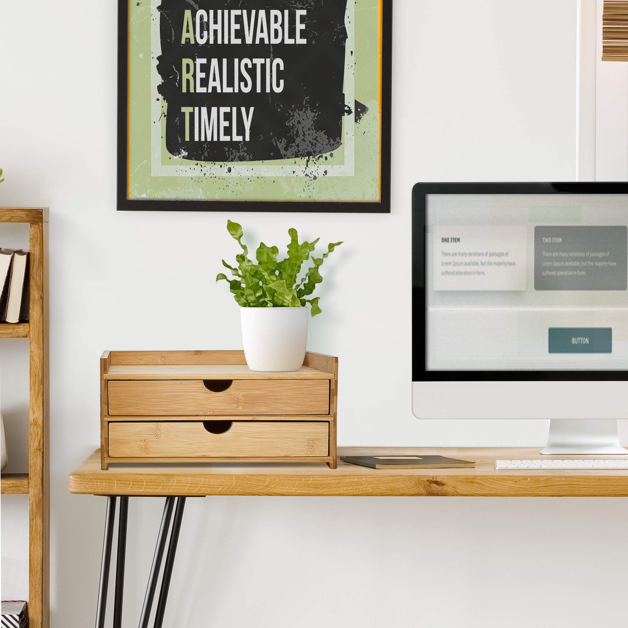 Prosumer's Choice 2-Tier Desk Organizer with Dual Pull-Out Drawers - Compact Countertop Storage for Documents, Papers & Office Supplies - Space-Saving Fully Assembled Office Organization Solution - Perfect for Home Office, Workspace & Study Desk Accessories