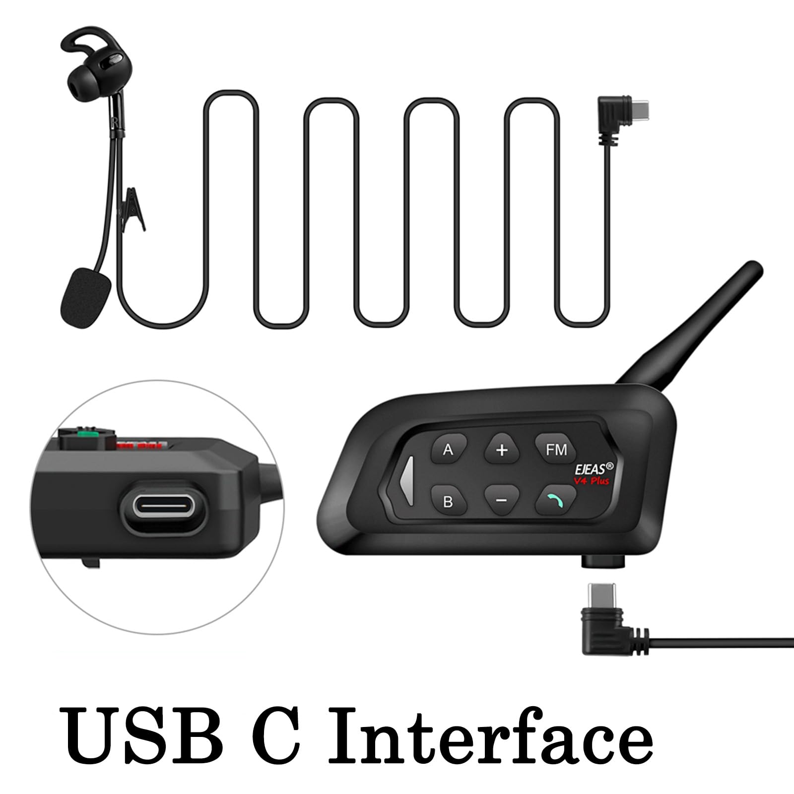 GaiRen USB C Right-Ear Referee Headset with Microphone - Compatible with V6 Pro & V4 Plus Soccer Coach Radios - Clear Communication for Football Referees, Coaches & Sports Officials - Perfect for Soccer Games, Training Sessions & Field Communications