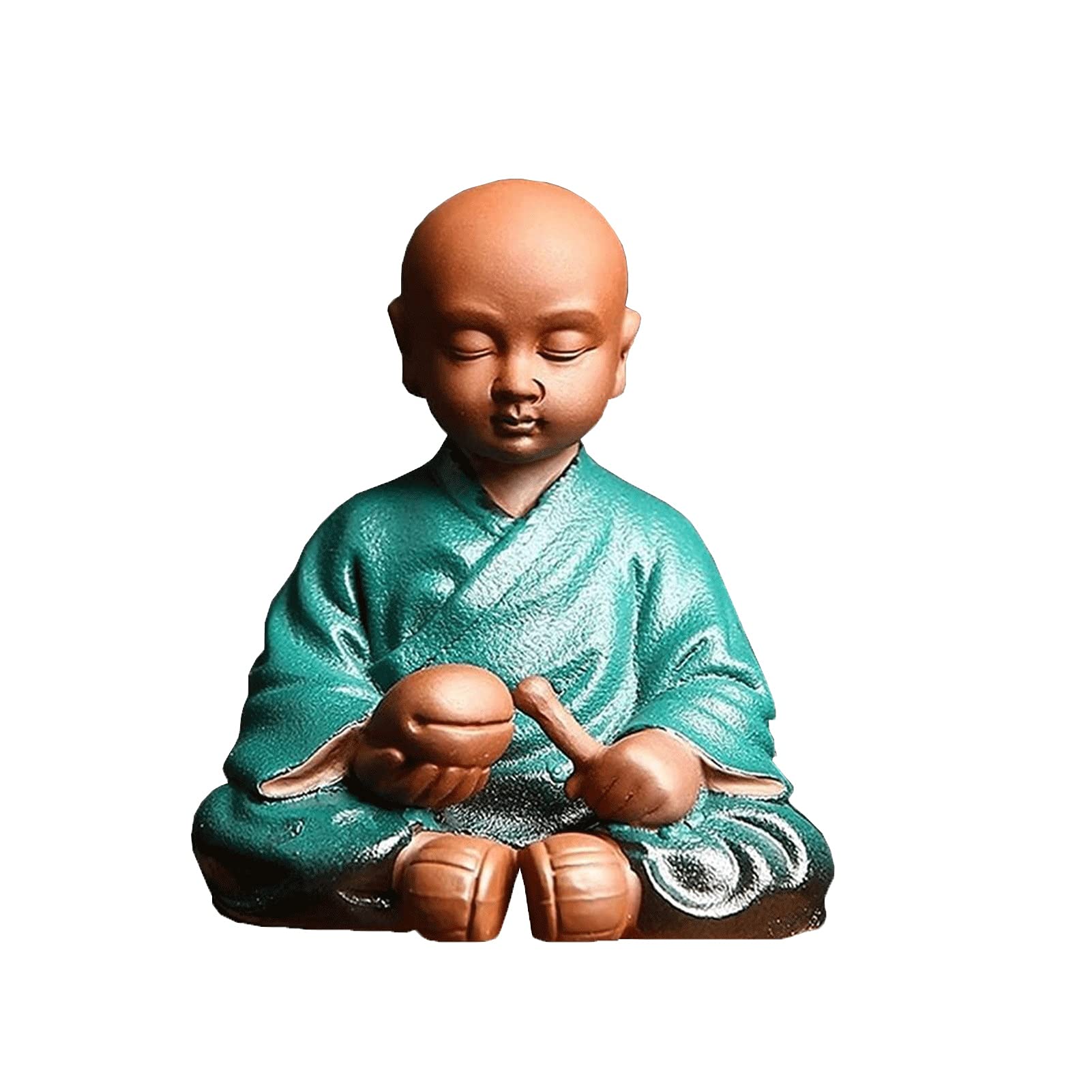 Handiya Zen Monk Sculpture - Zisha Clay Tea Ceremony Figurine for Home Decor, Tea Tray & Tea Pet Set (Color B) | Perfect for Meditation Spaces, Tea Rooms & Asian-Inspired Interiors