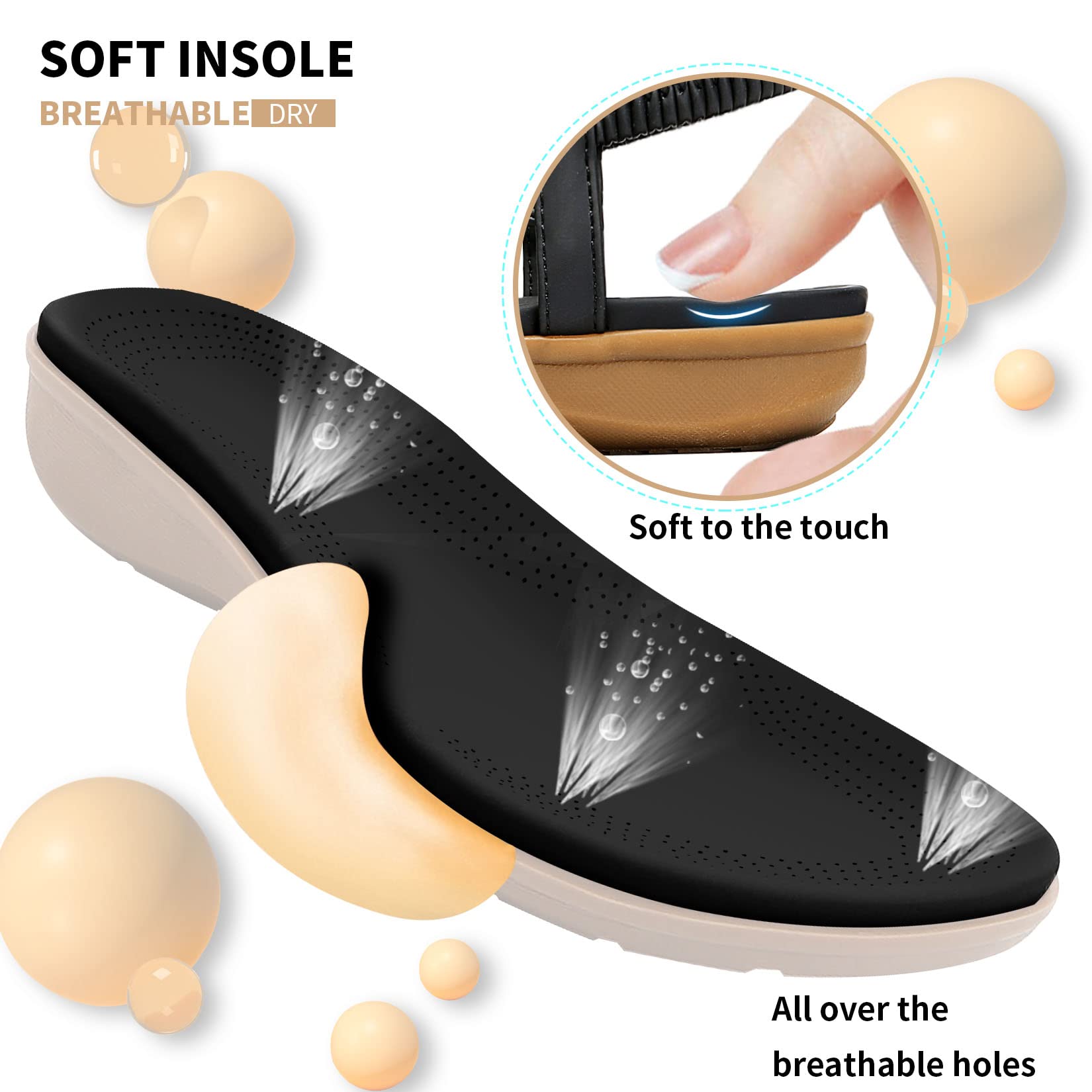 Littleplum Women's Comfort Arch Support Sandals - Summer Walking Shoes with Ankle Elastic Straps | Casual Flip Flops for Beach, Travel & Everyday Wear